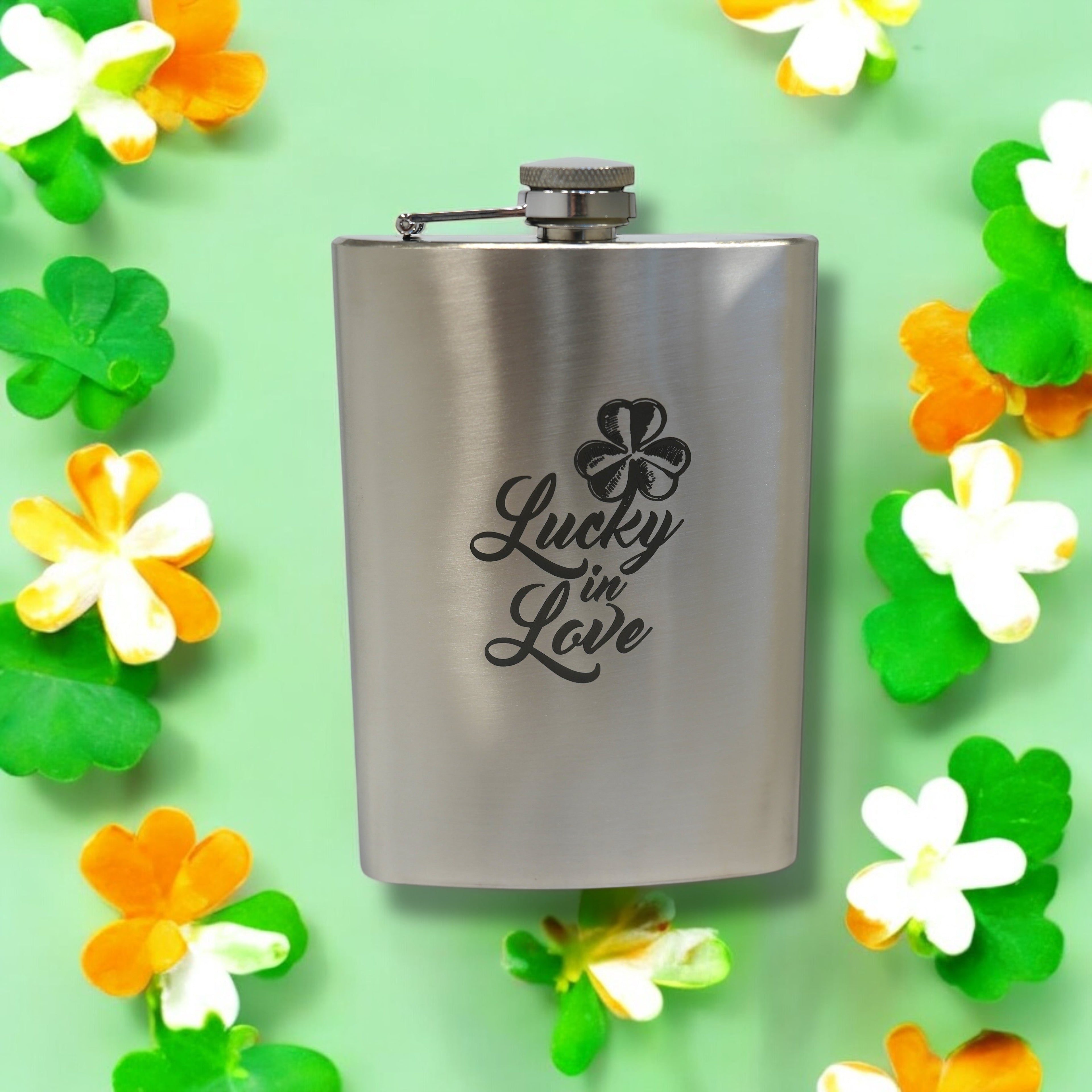 8oz Clover - Lucky in Love Stainless Steel Flask