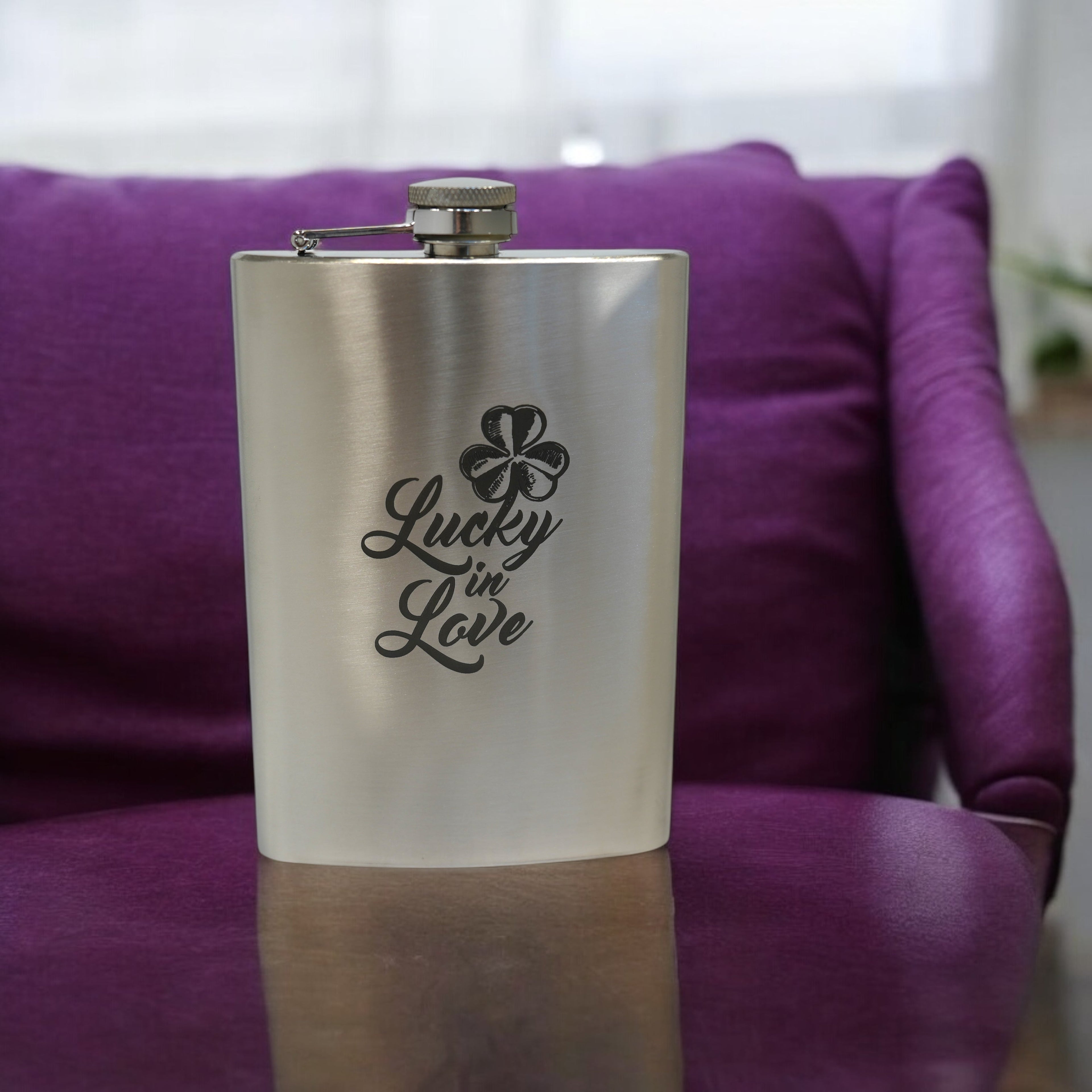8oz Clover - Lucky in Love Stainless Steel Flask
