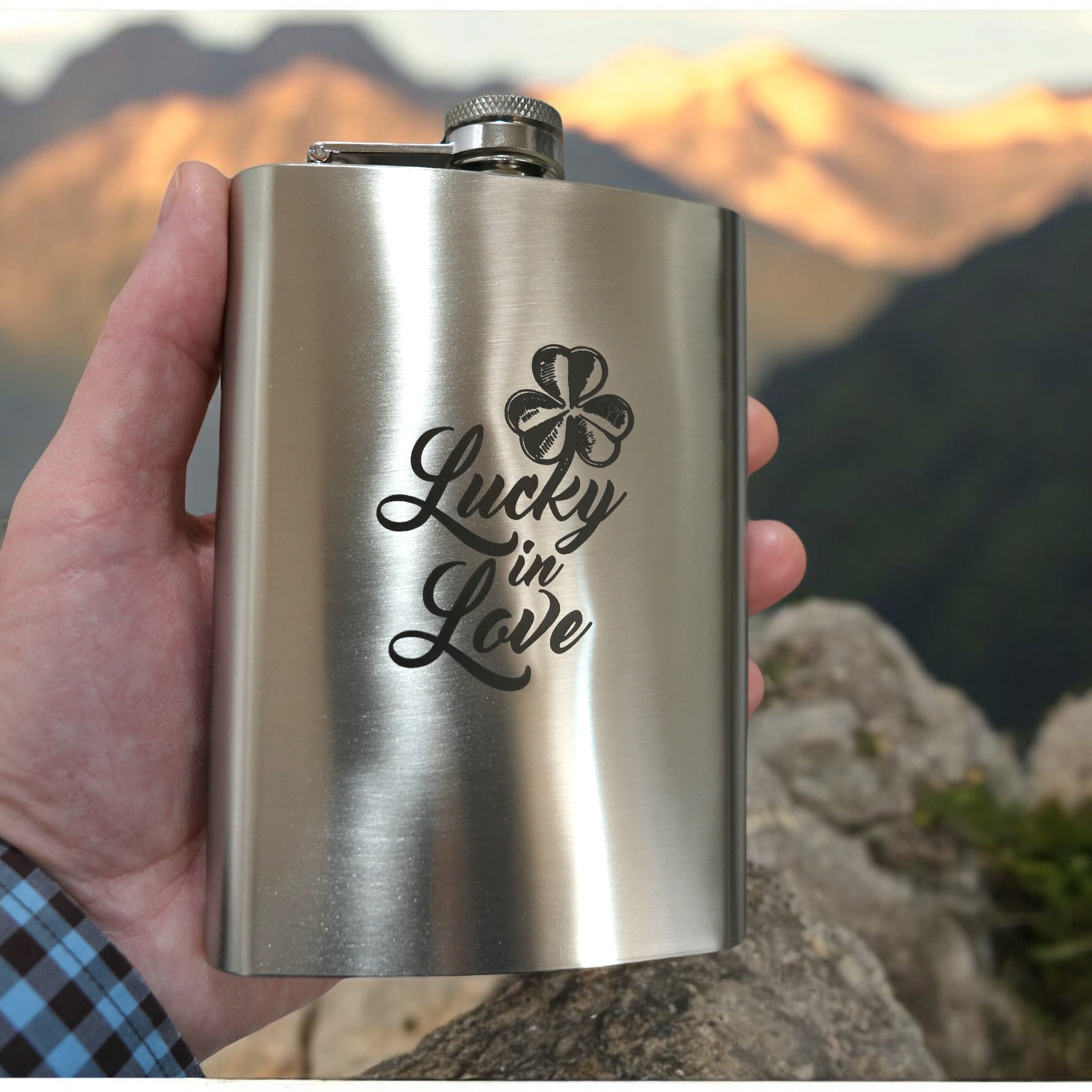 8oz Clover - Lucky in Love Stainless Steel Flask