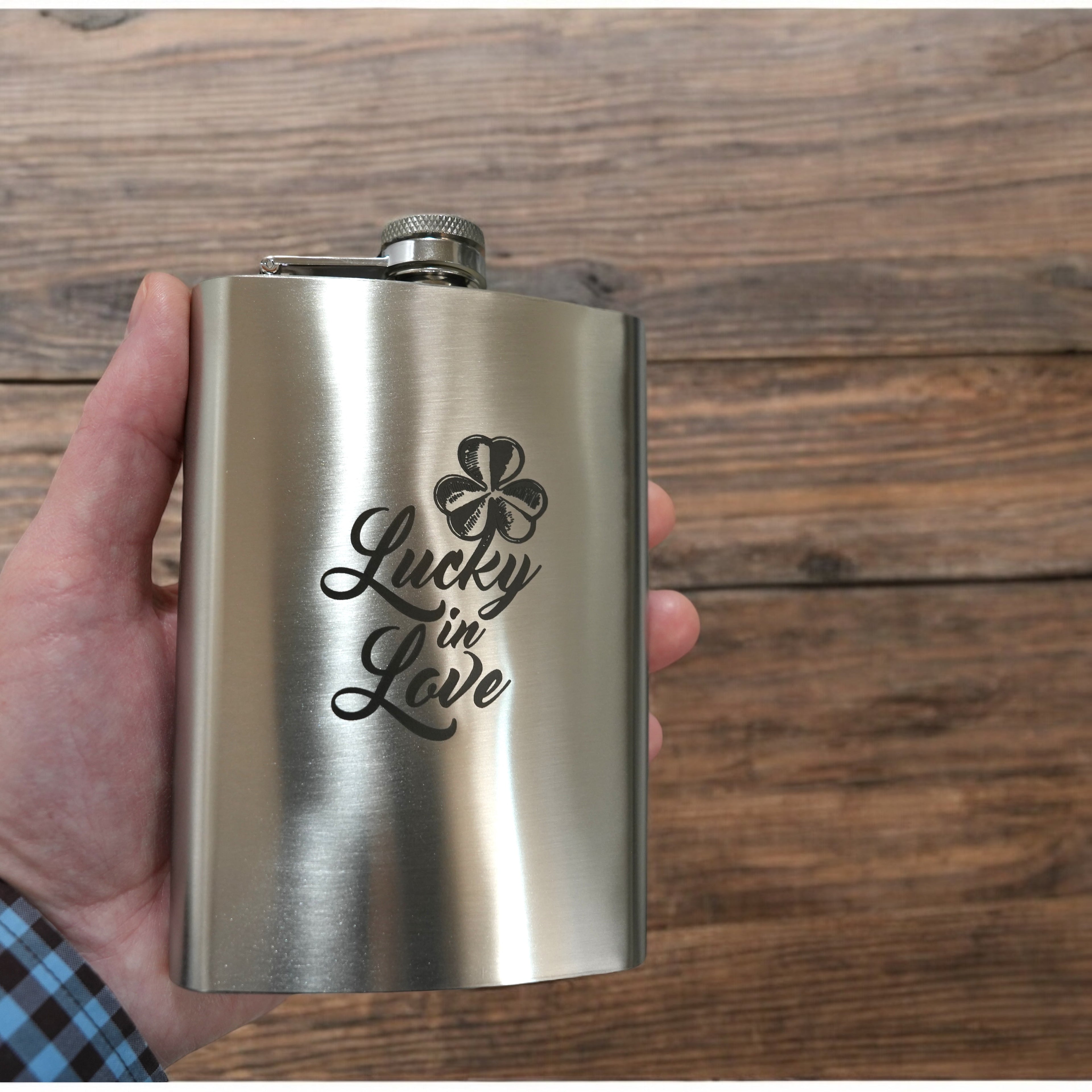 8oz Clover - Lucky in Love Stainless Steel Flask