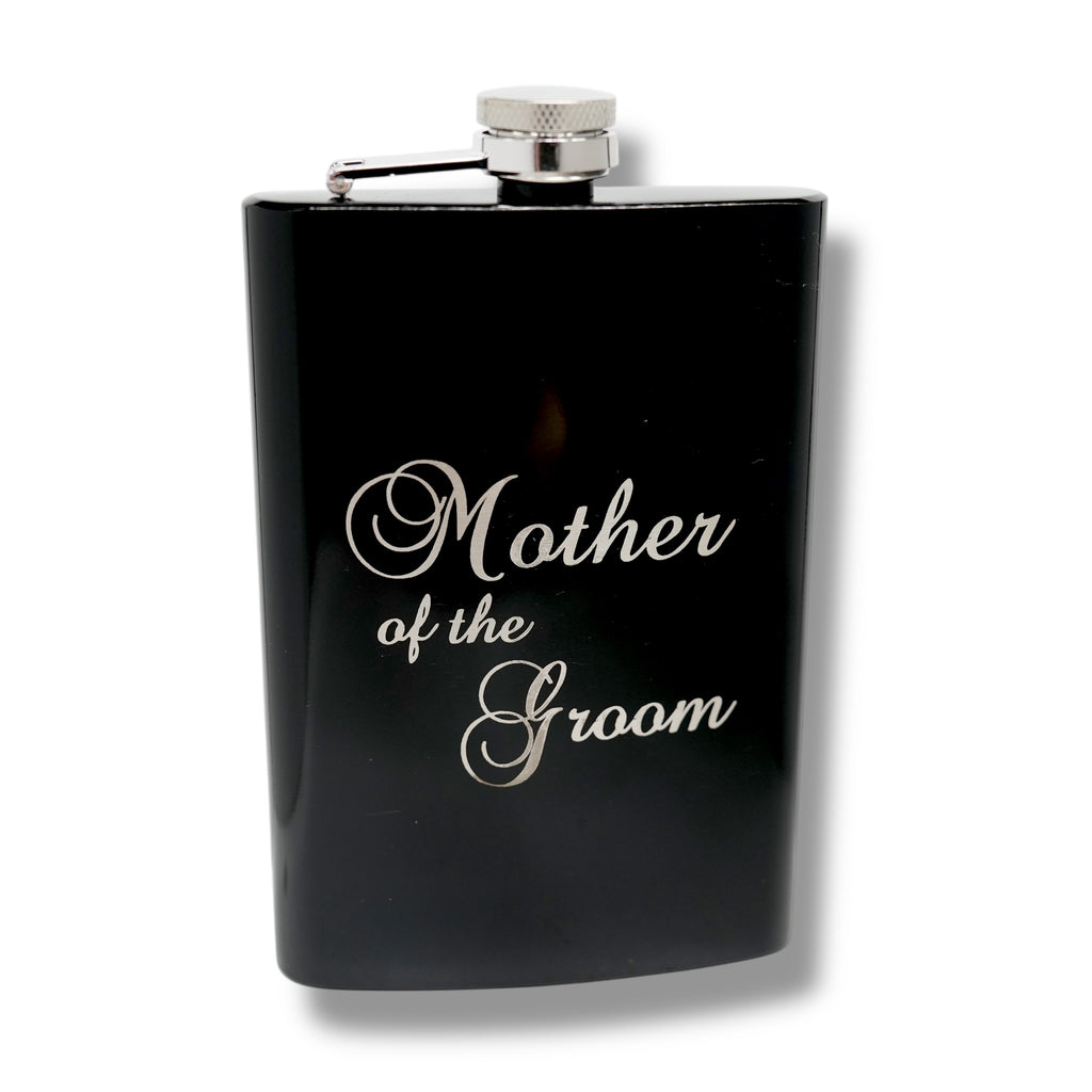 8oz BLACK mother of the Groom flask