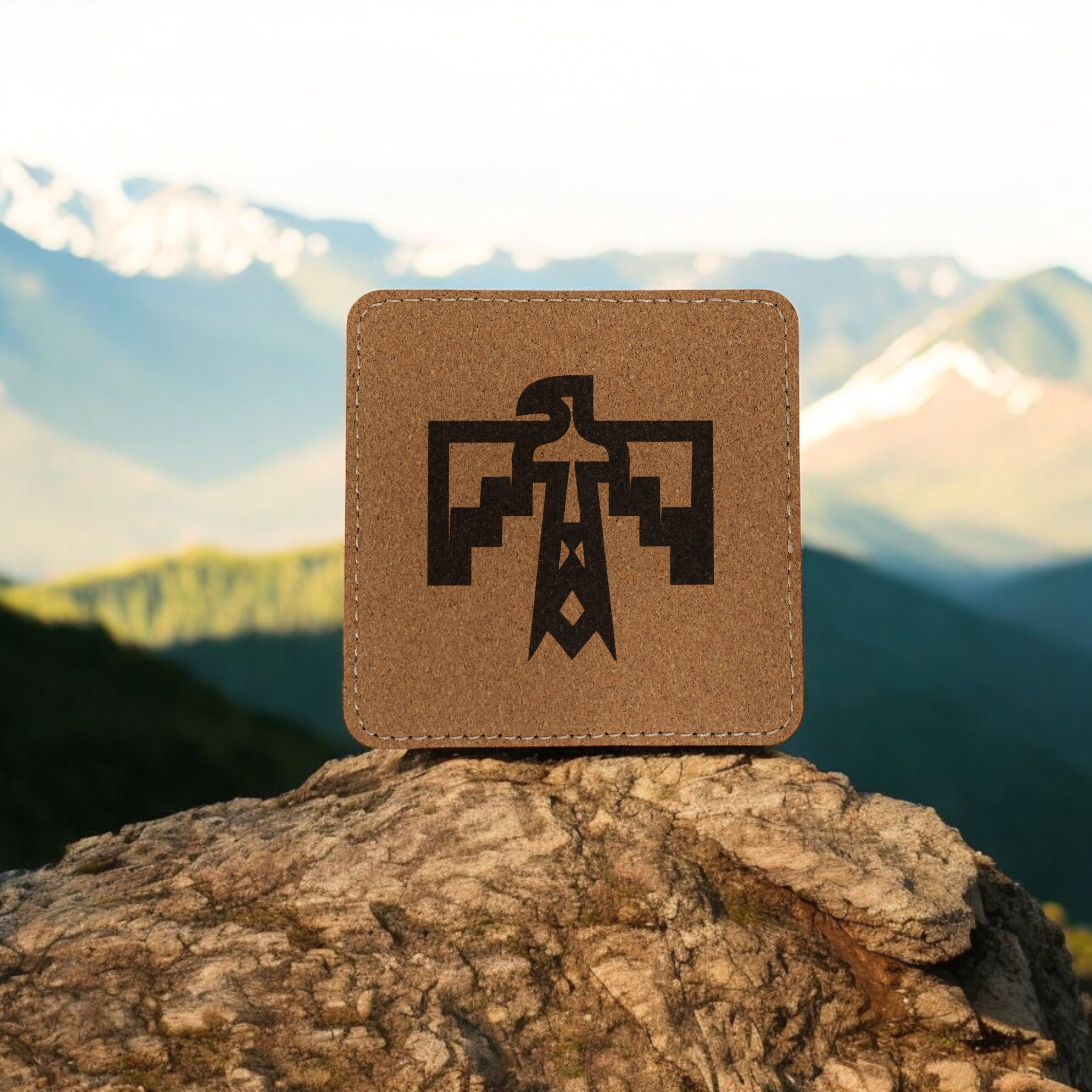 Coaster - Thunderbird Native American - SET OF 2 - Leather or Stitched Cork