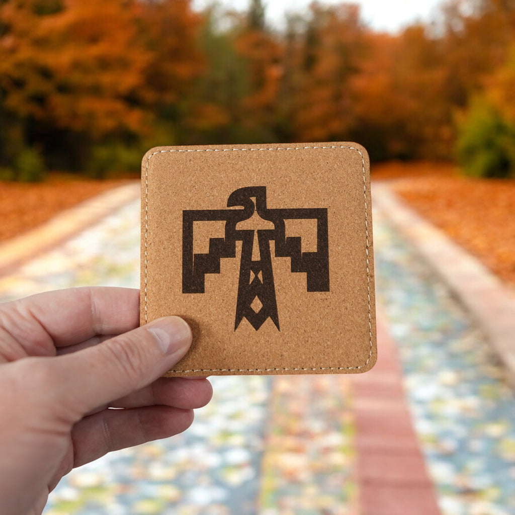 Coaster - Thunderbird Native American - SET OF 2 - Leather or Stitched Cork