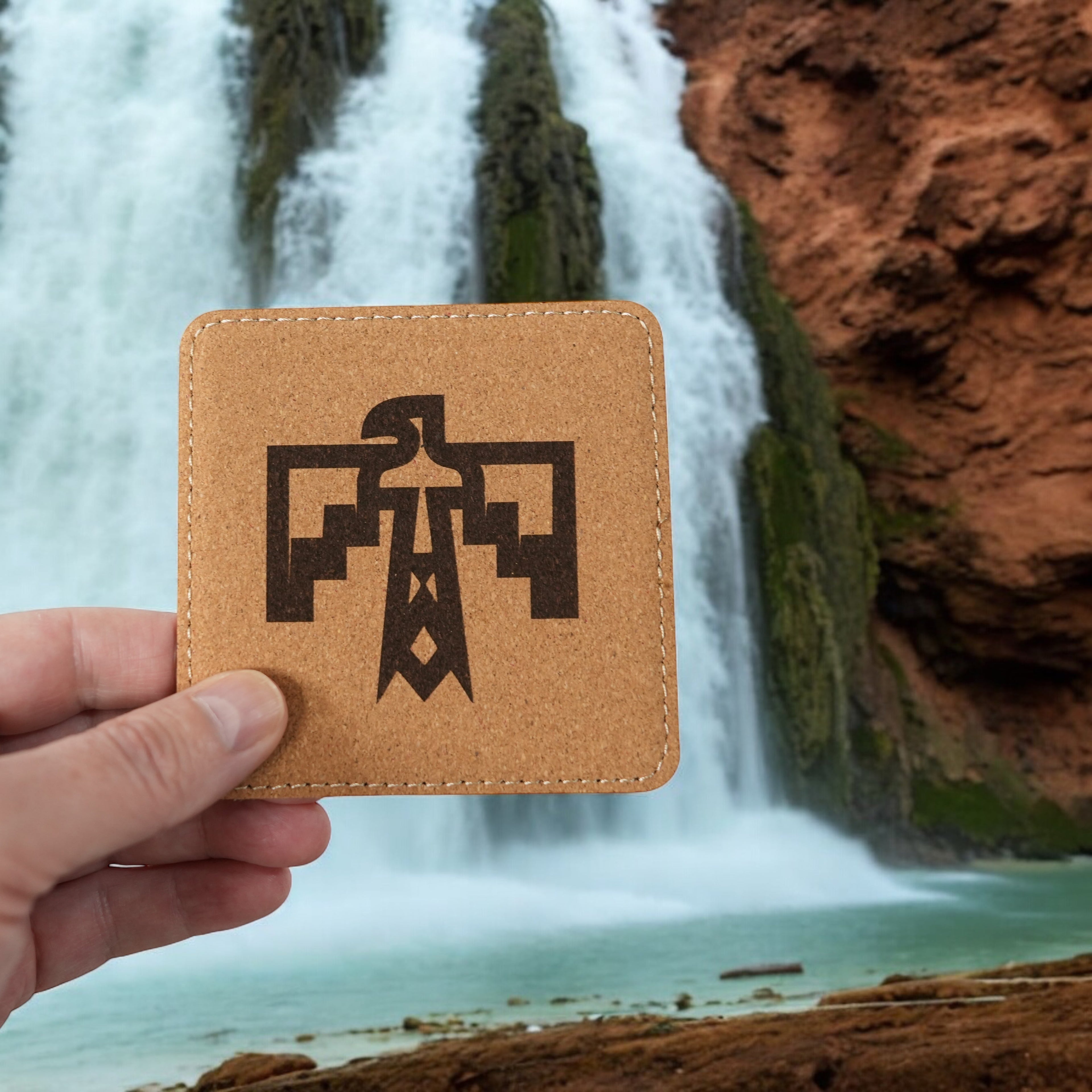 Coaster - Thunderbird Native American - SET OF 2 - Leather or Stitched Cork