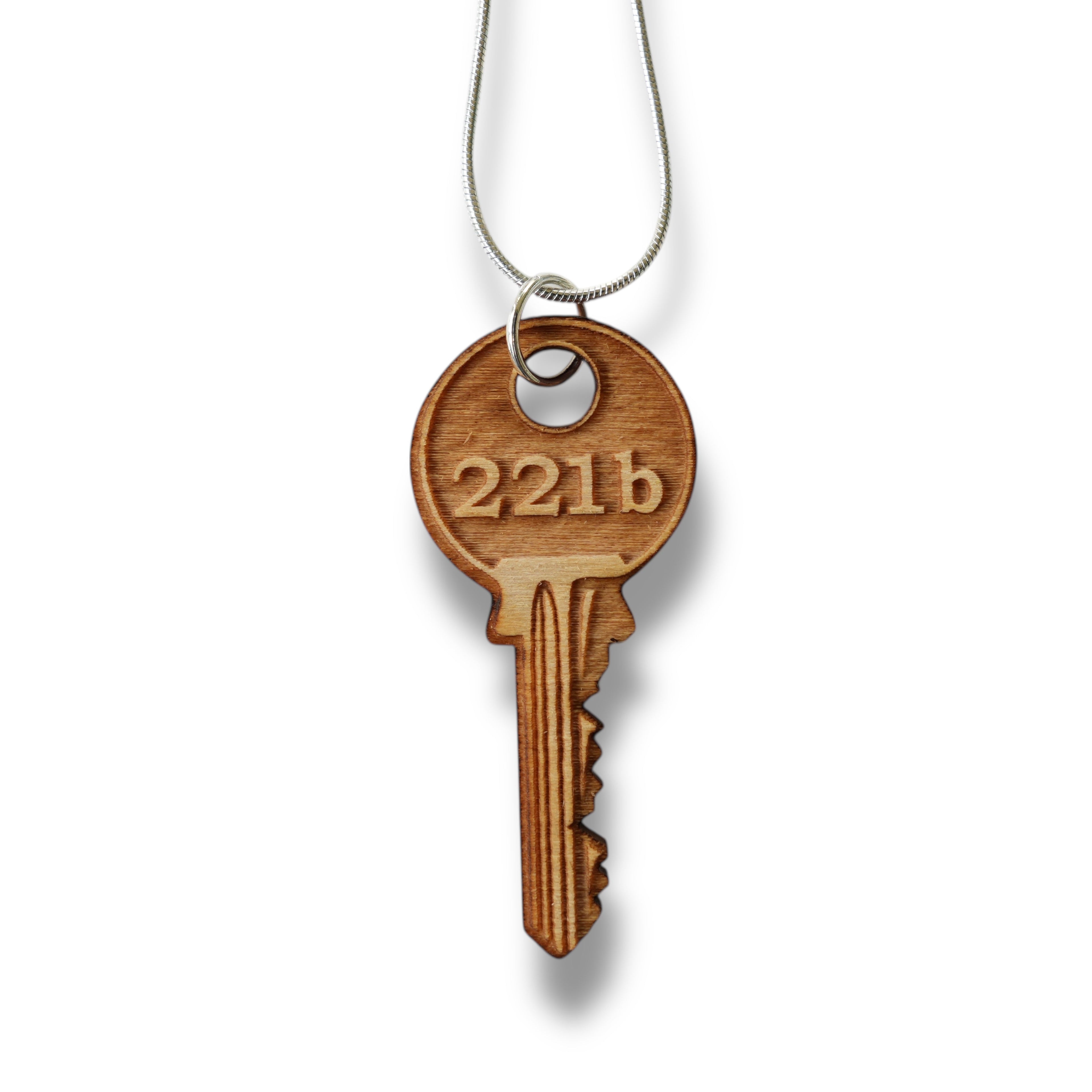 Necklace - 221b - Snake and Cable Link chains - Birch Wood