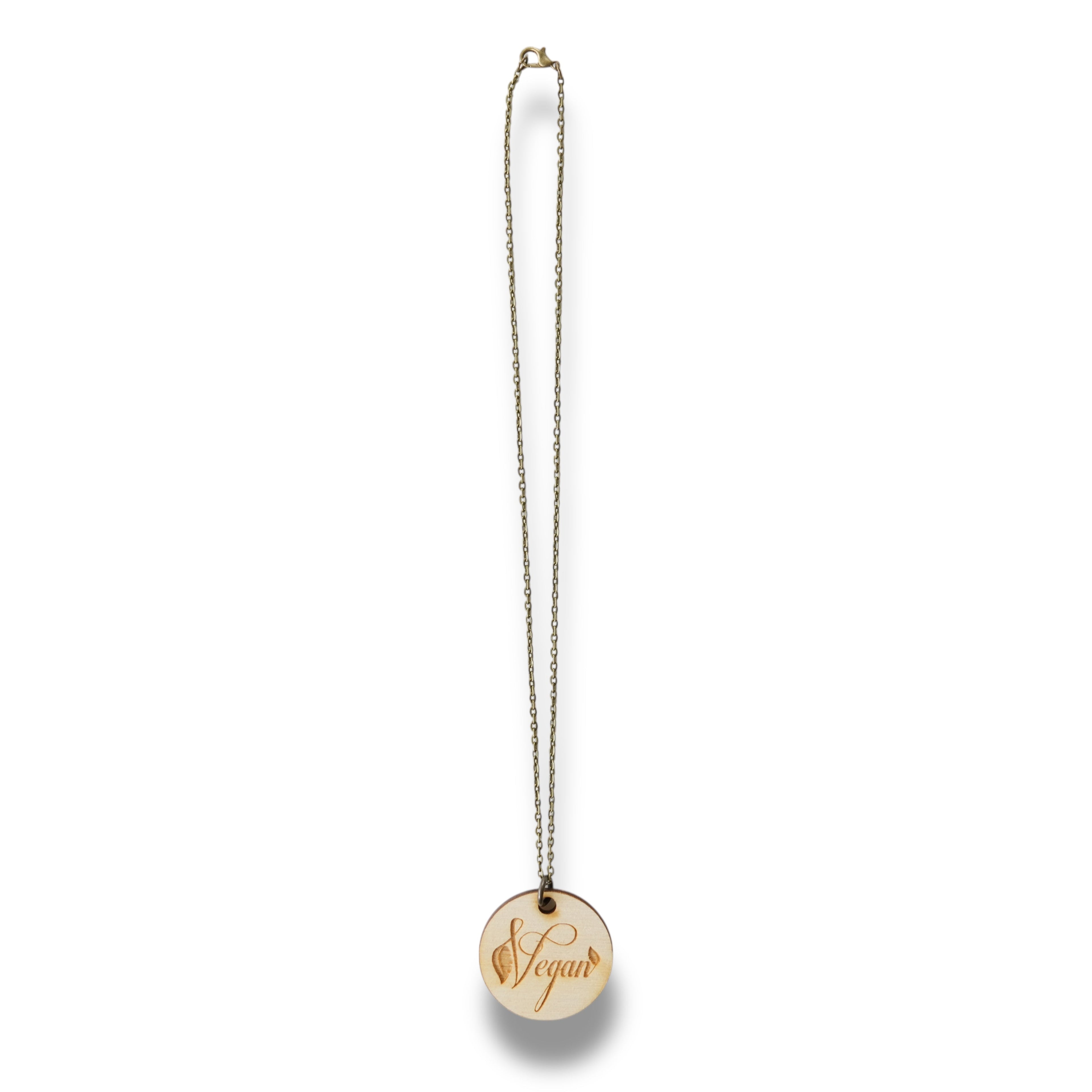 Necklace - Vegan - Snake and Cable Link chains - Birch wood
