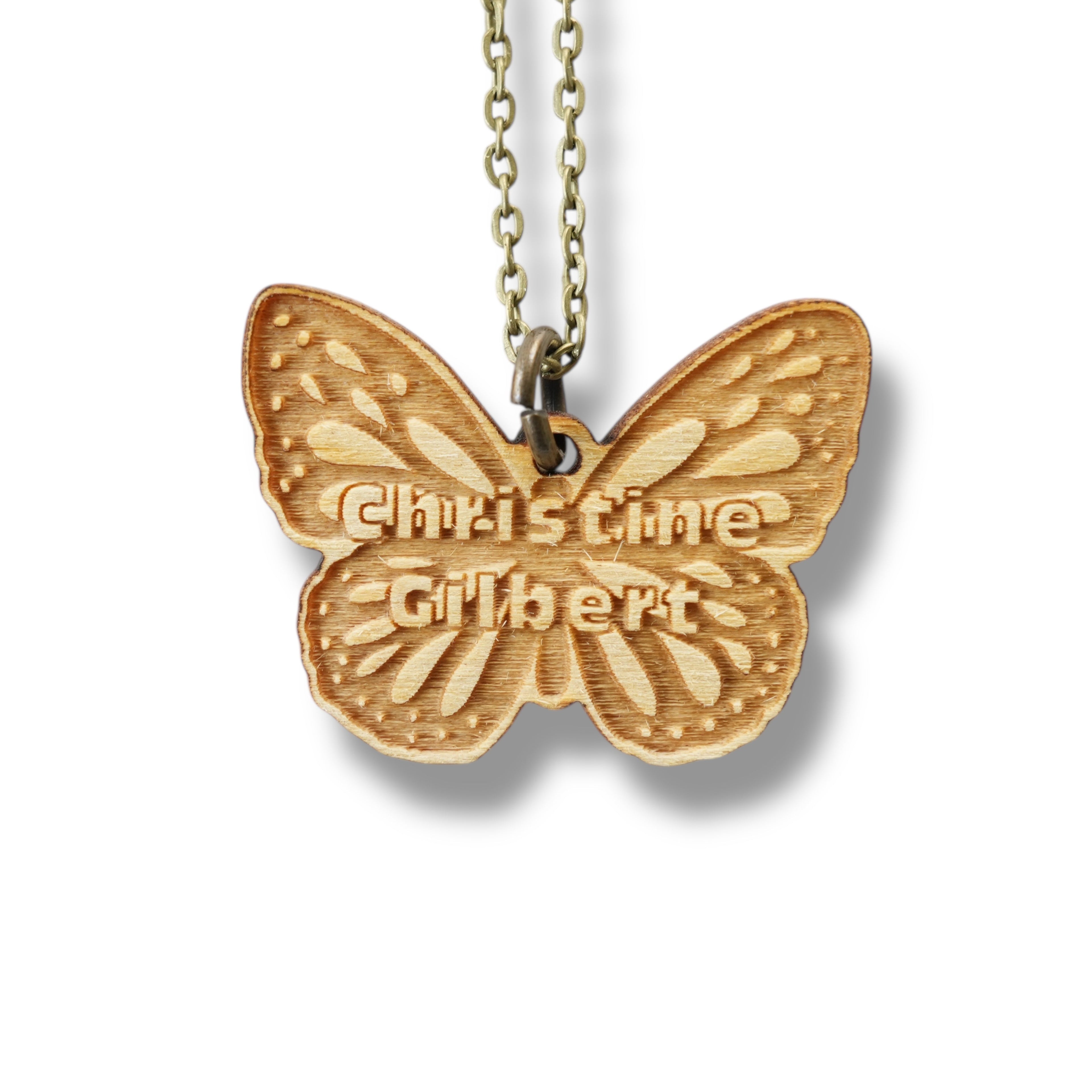Necklace - PERSONALIZED Butterfly - Snake and Cable Link chains - Birch