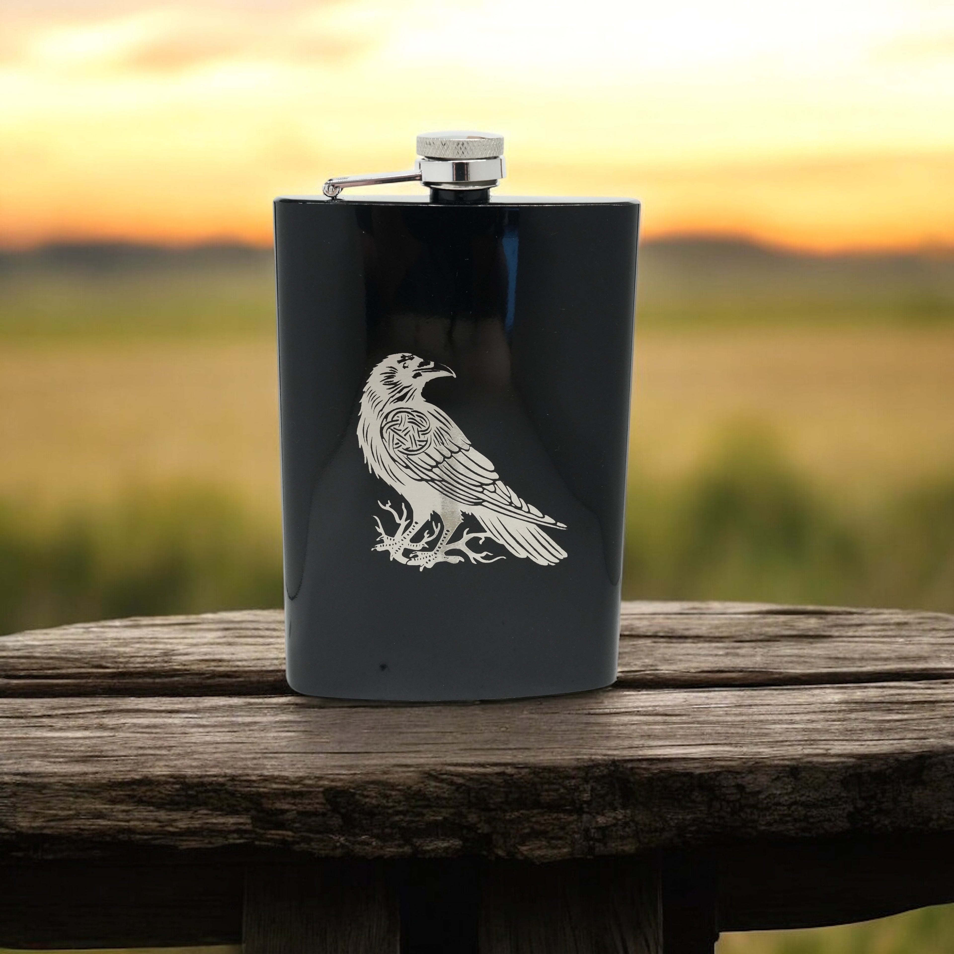 8oz Crow Raven Flask