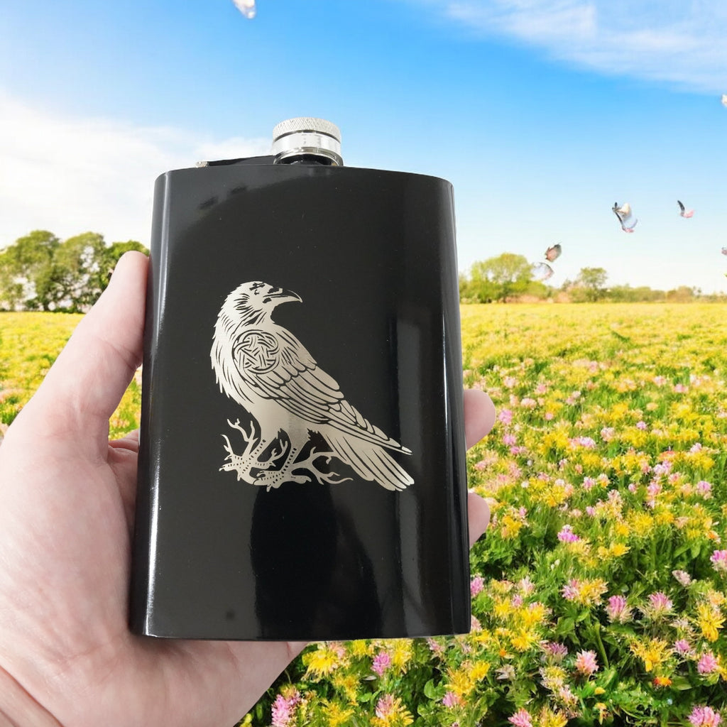 8oz Crow Raven Flask