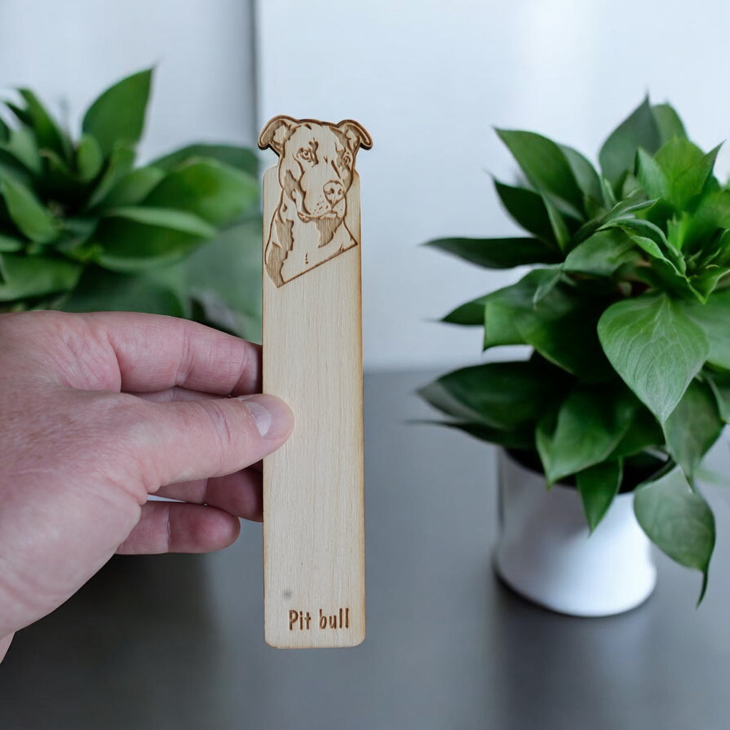Bookmark - Pit bull Dog - Birch wood