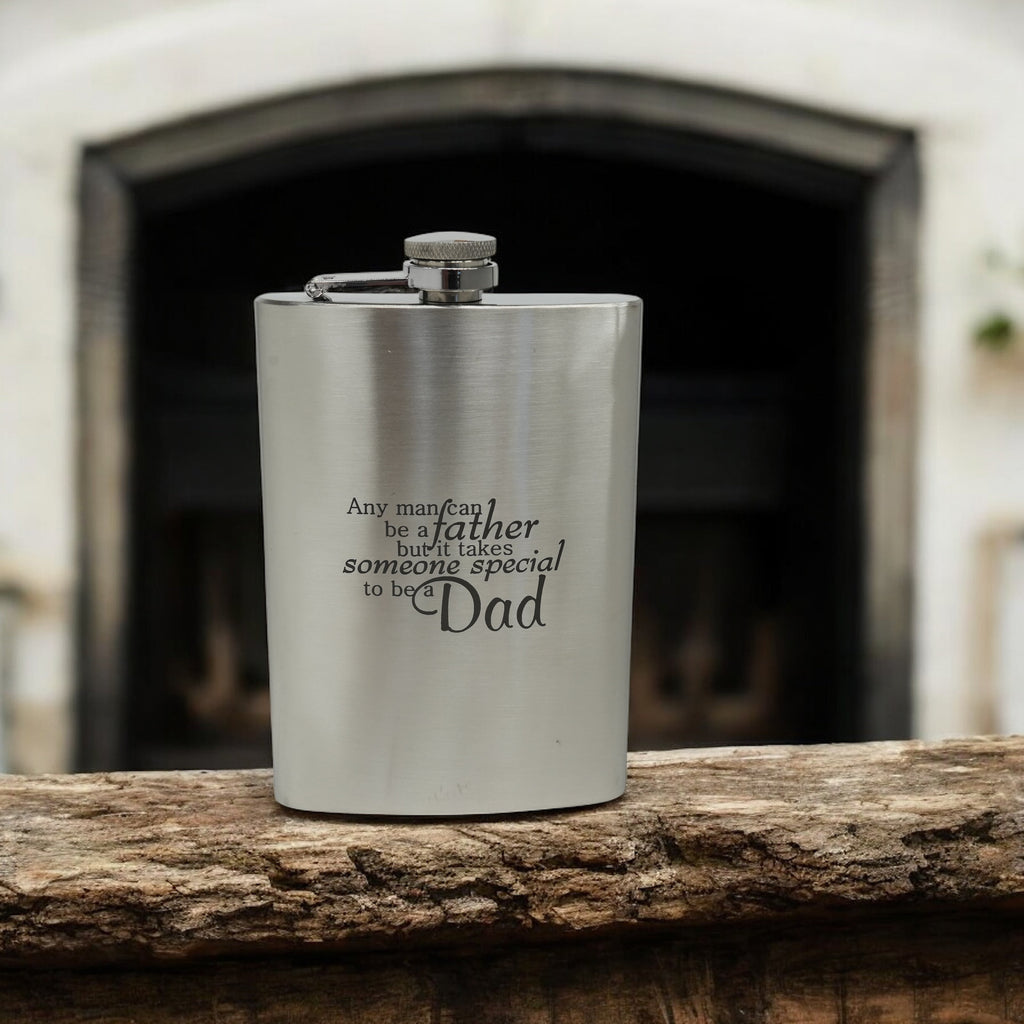 8oz Any Man Can Be a Father Stainless Steel Flask
