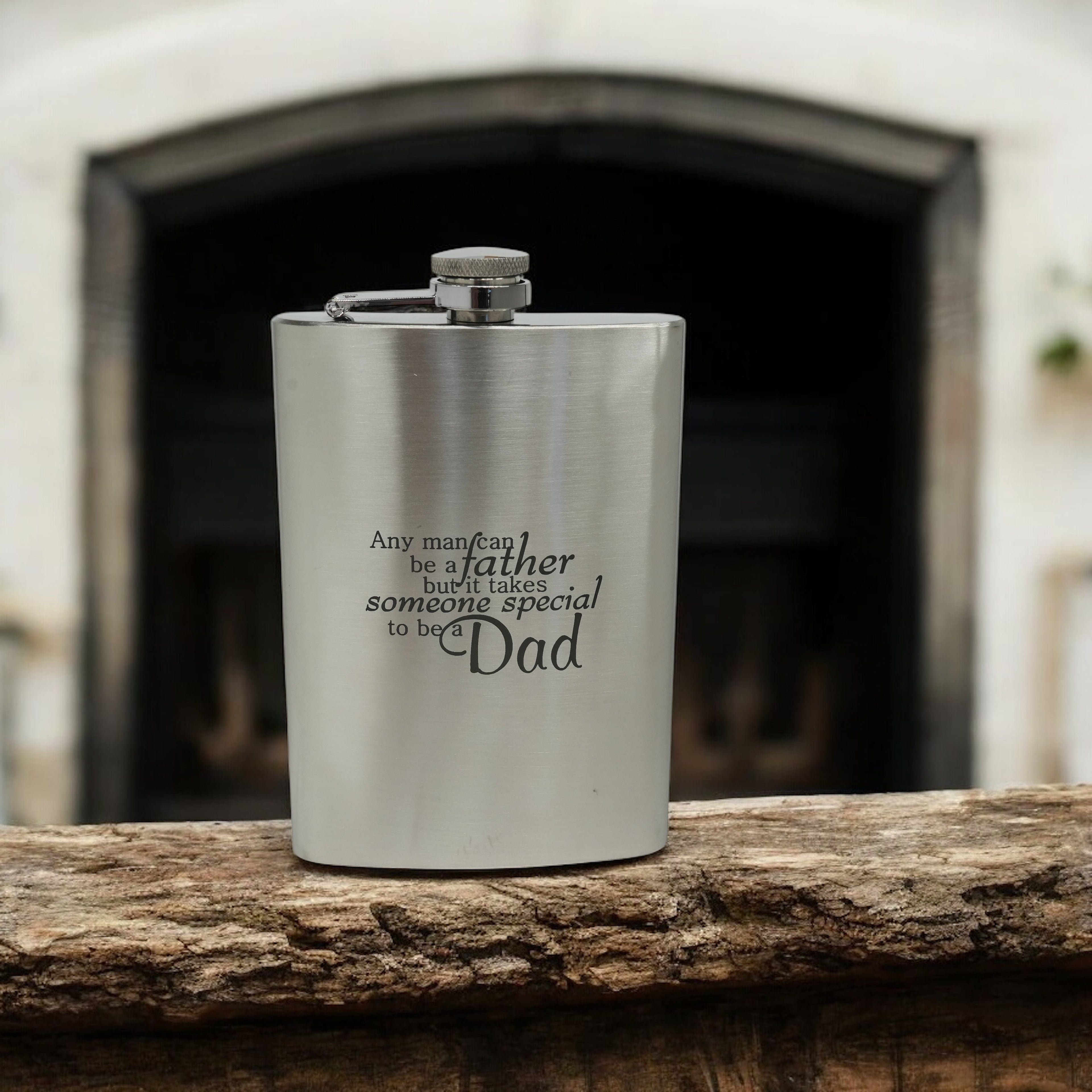 8oz Any Man Can Be a Father Stainless Steel Flask
