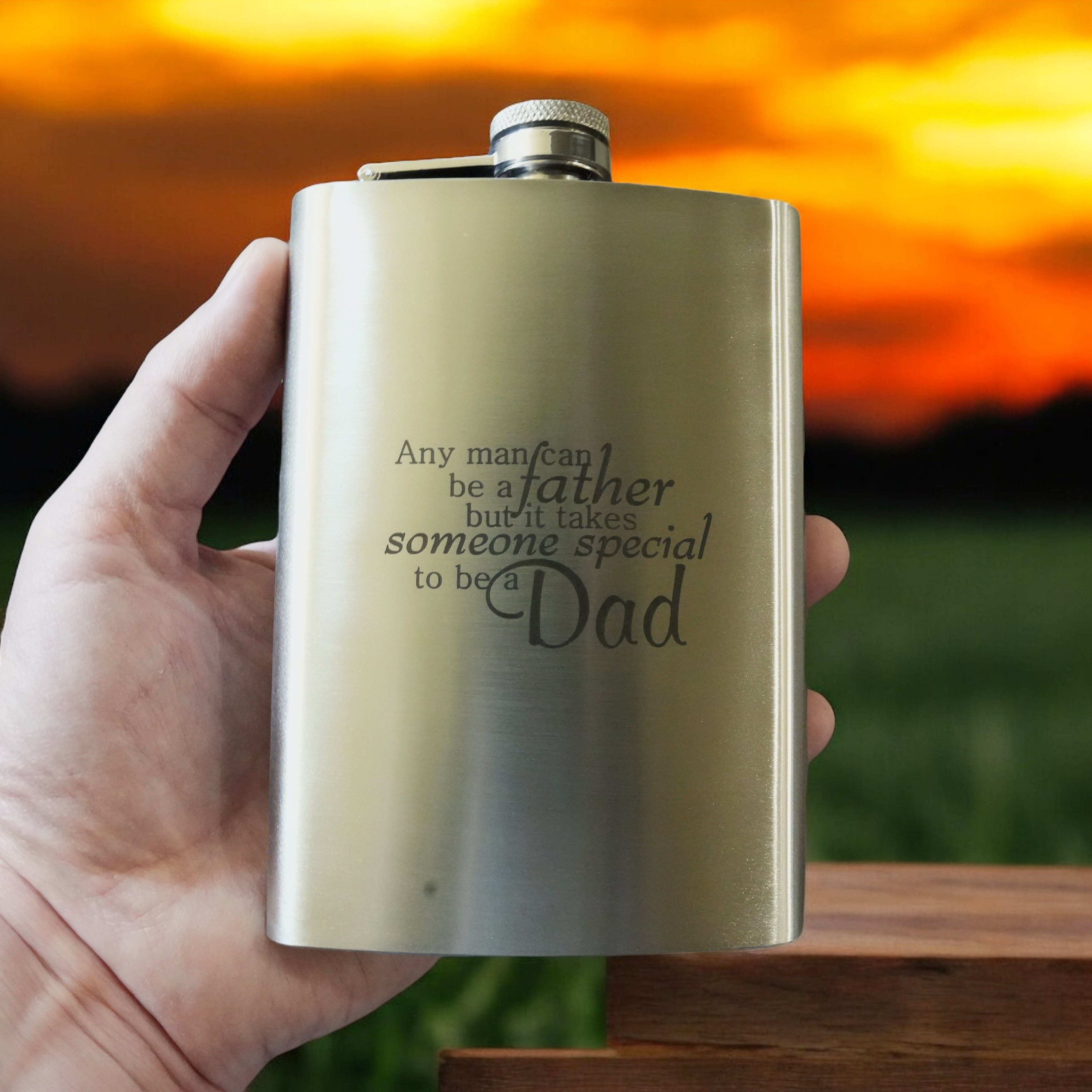 8oz Any Man Can Be a Father Stainless Steel Flask