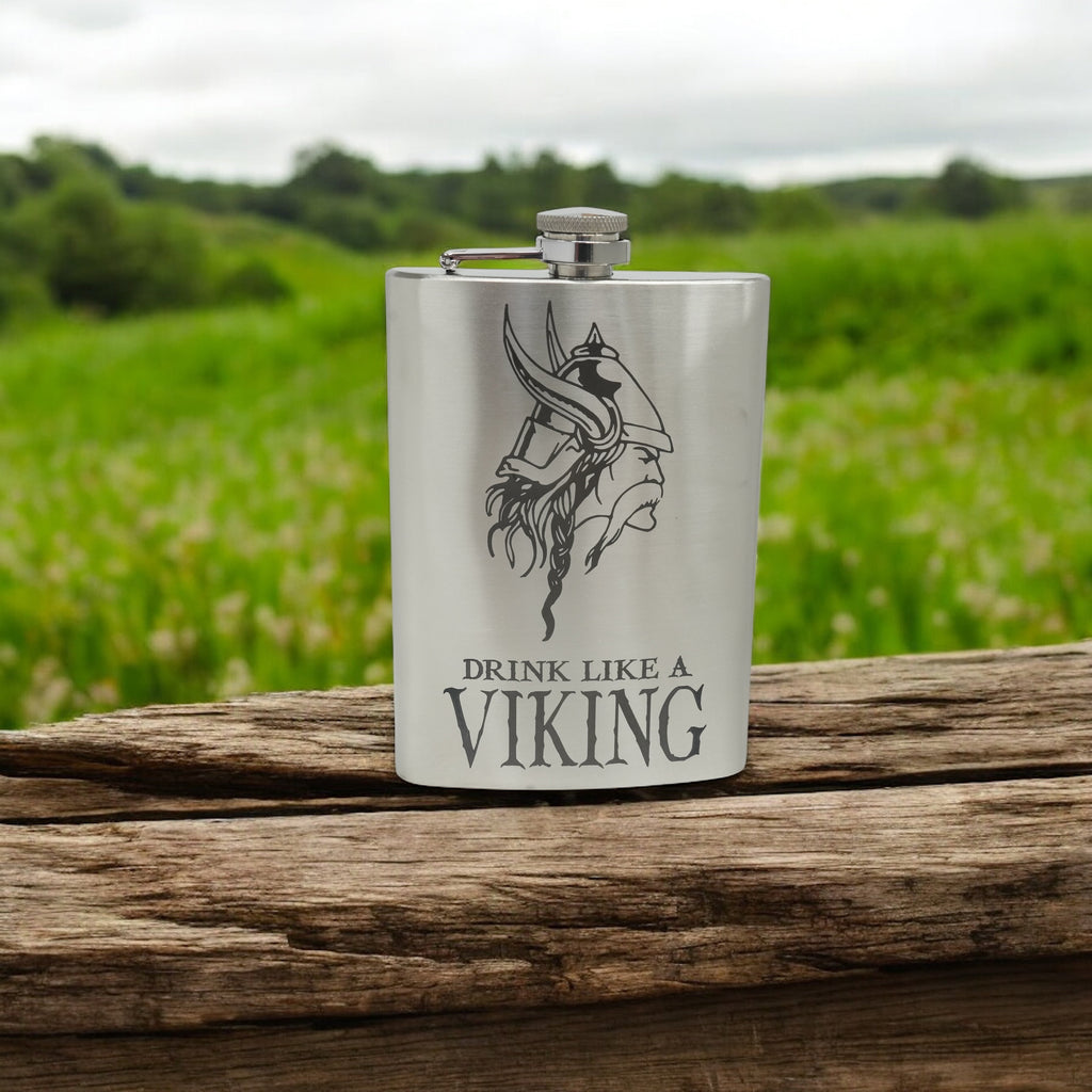 8oz Drink Like a Viking Stainless Steel Flask