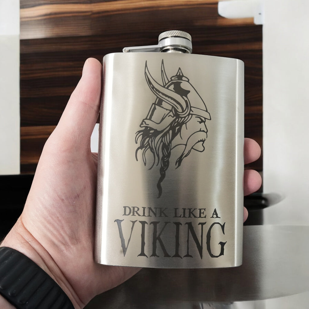 8oz Drink Like a Viking Stainless Steel Flask