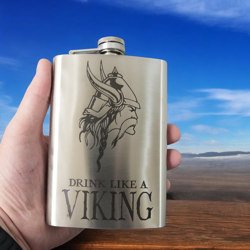 8oz Drink Like a Viking Stainless Steel Flask