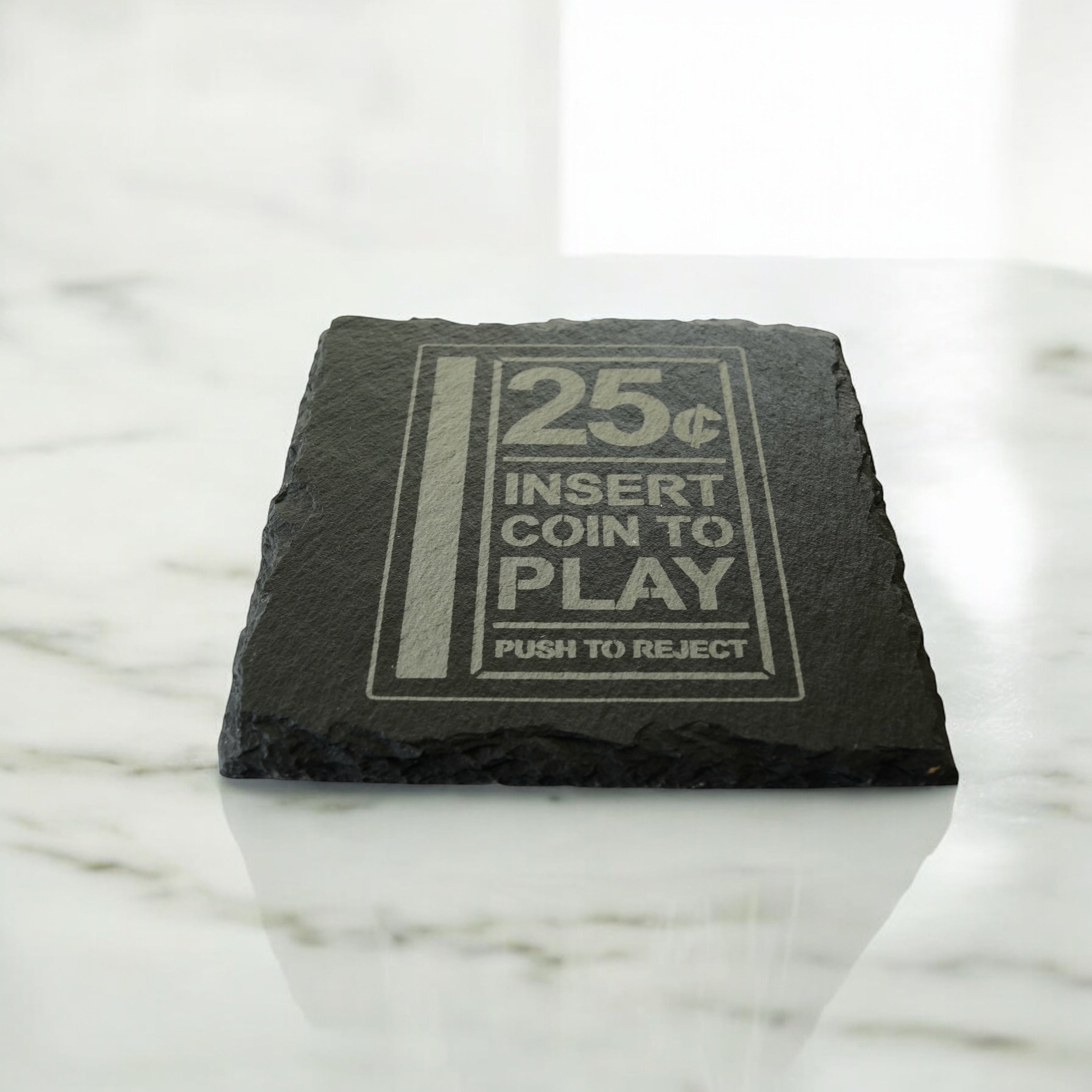 Coaster - Slate - Insert Coin to Play - SET OF 2