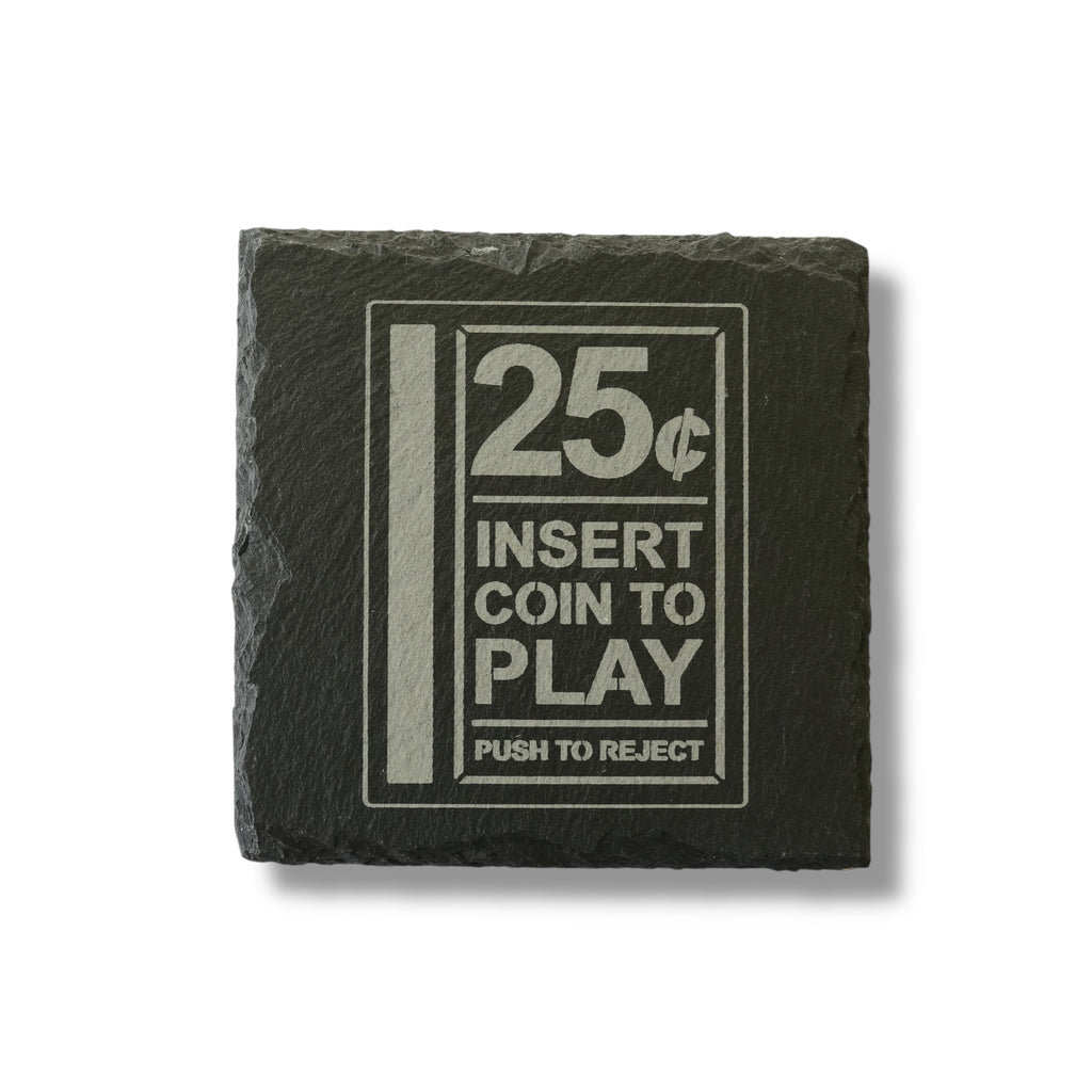 Coaster - Slate - Insert Coin to Play - SET OF 2