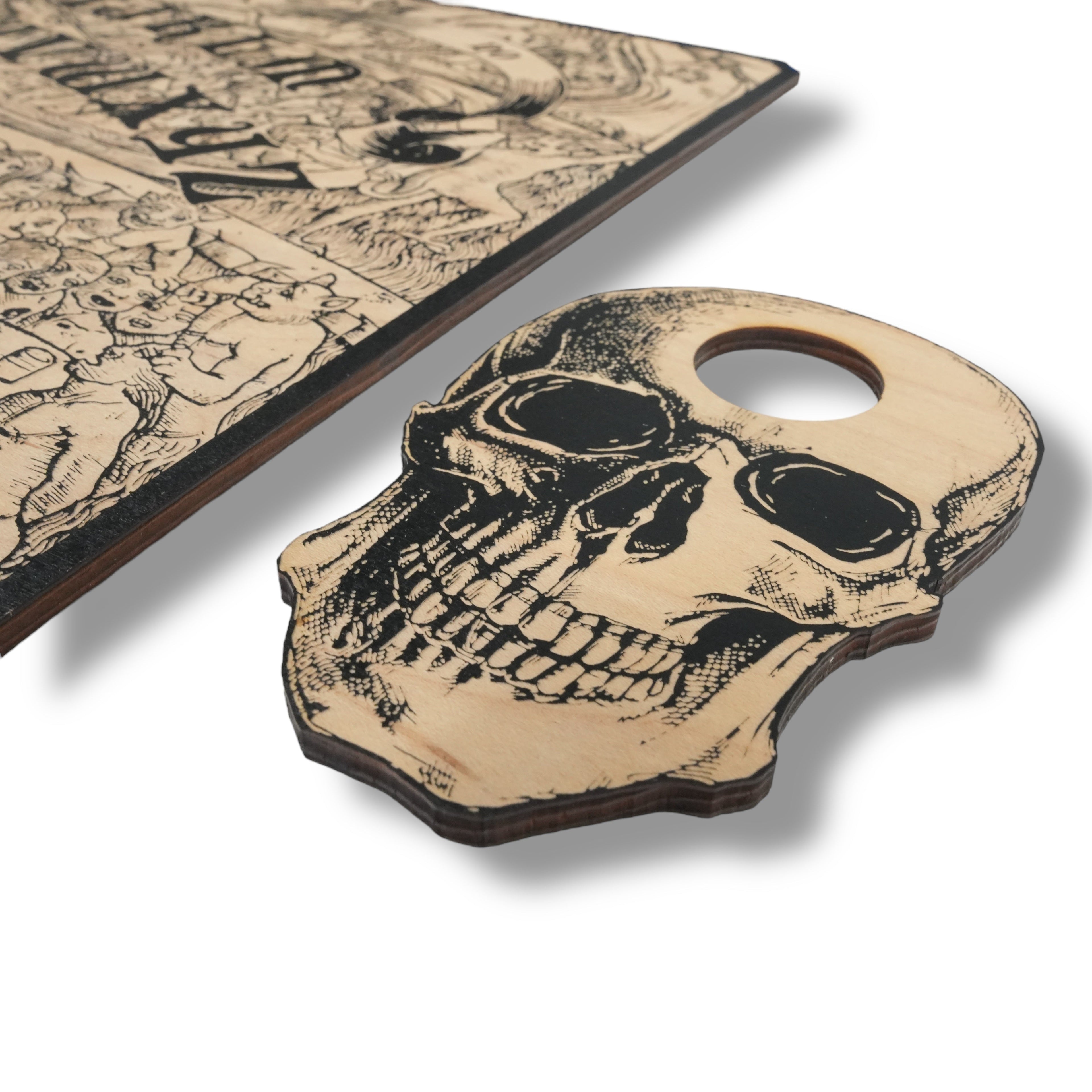 Spirit Board - Dante's Inferno with Skull Cursor WITH STAND - Sign