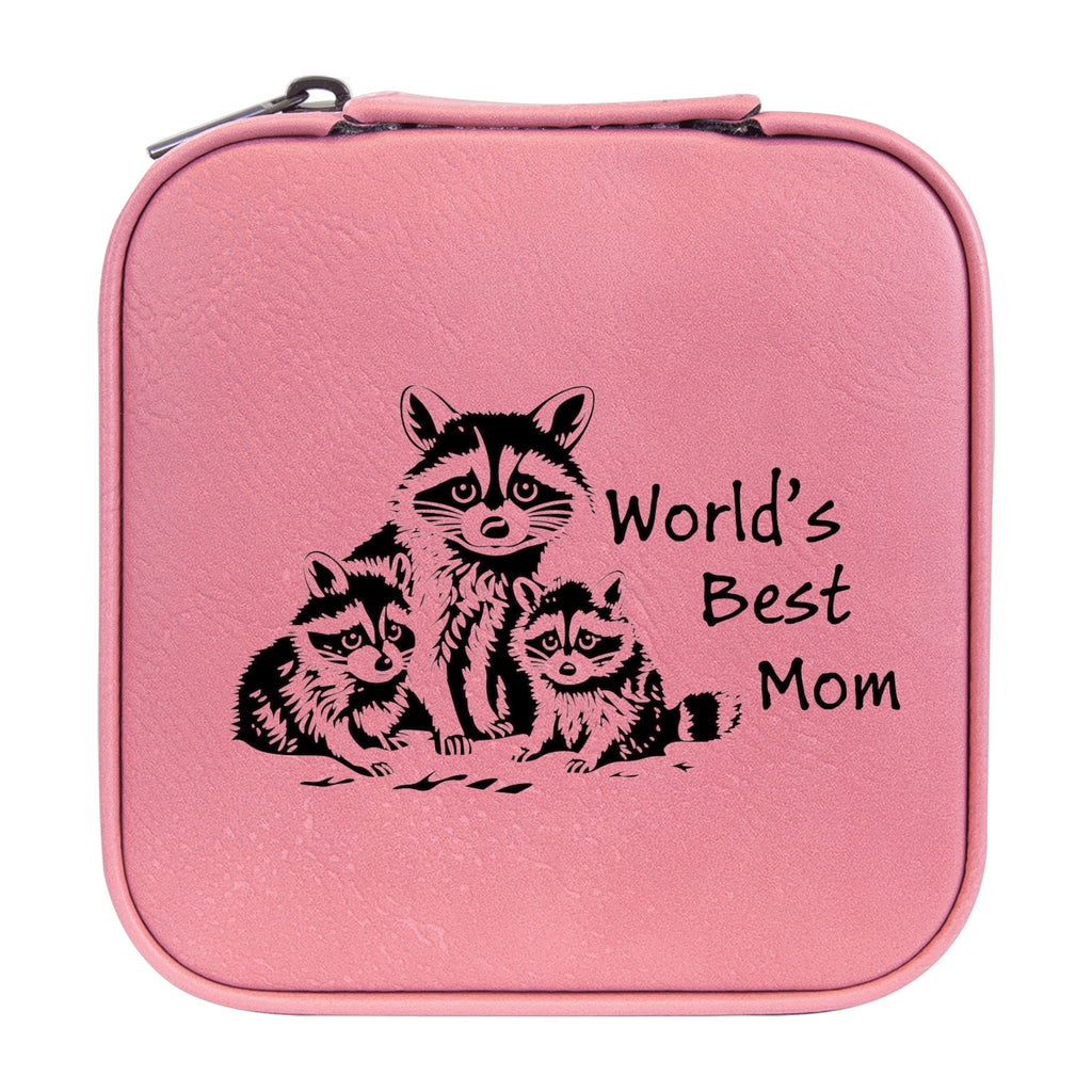 Jewelry Box 4x4 - CUSTOM - Worlds best mom with Raccoons