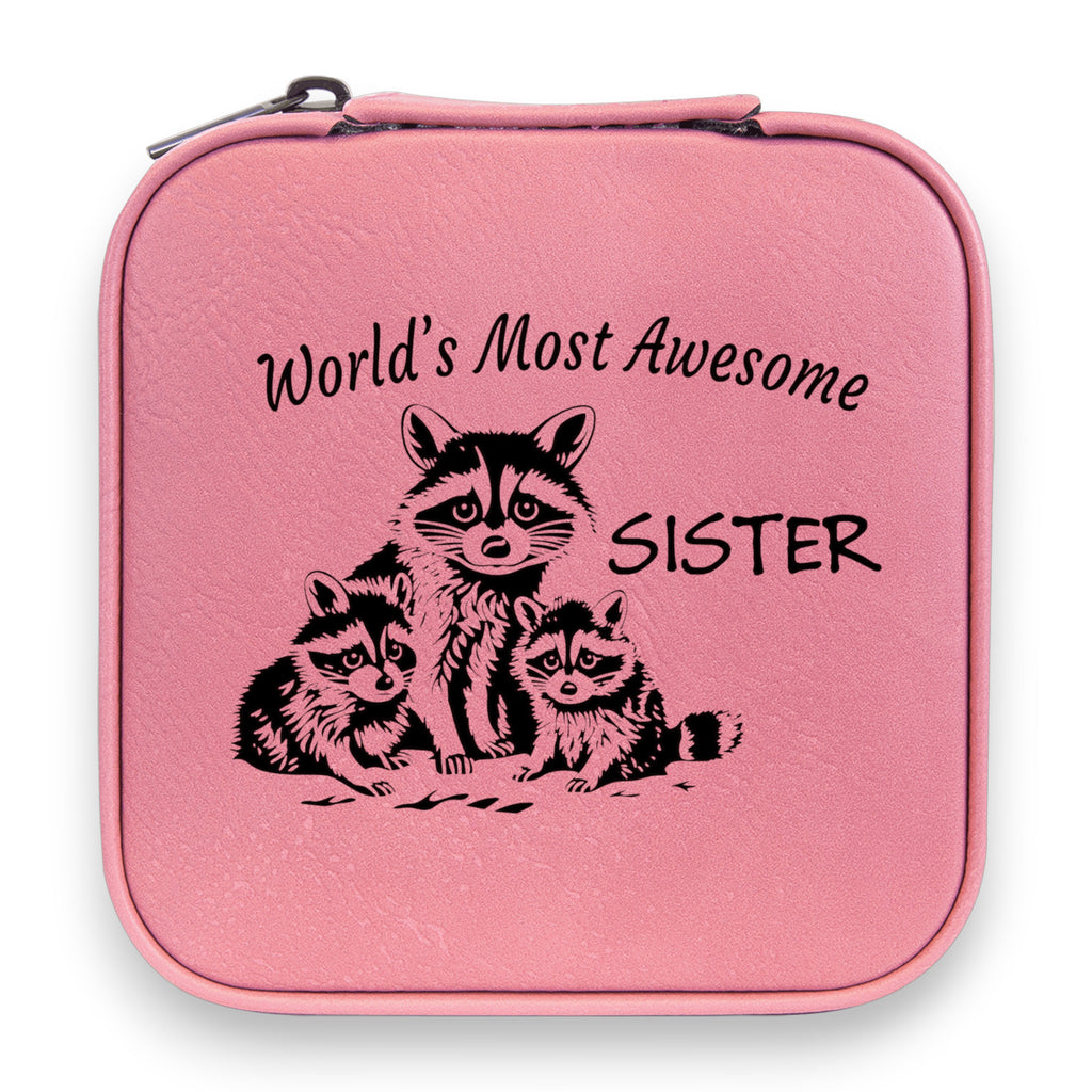 Jewelry Box 4x4 - CUSTOM - World's Most awesome Sister with Racoons