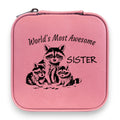 Jewelry Box 4x4 - CUSTOM - World's Most awesome Sister with Racoons