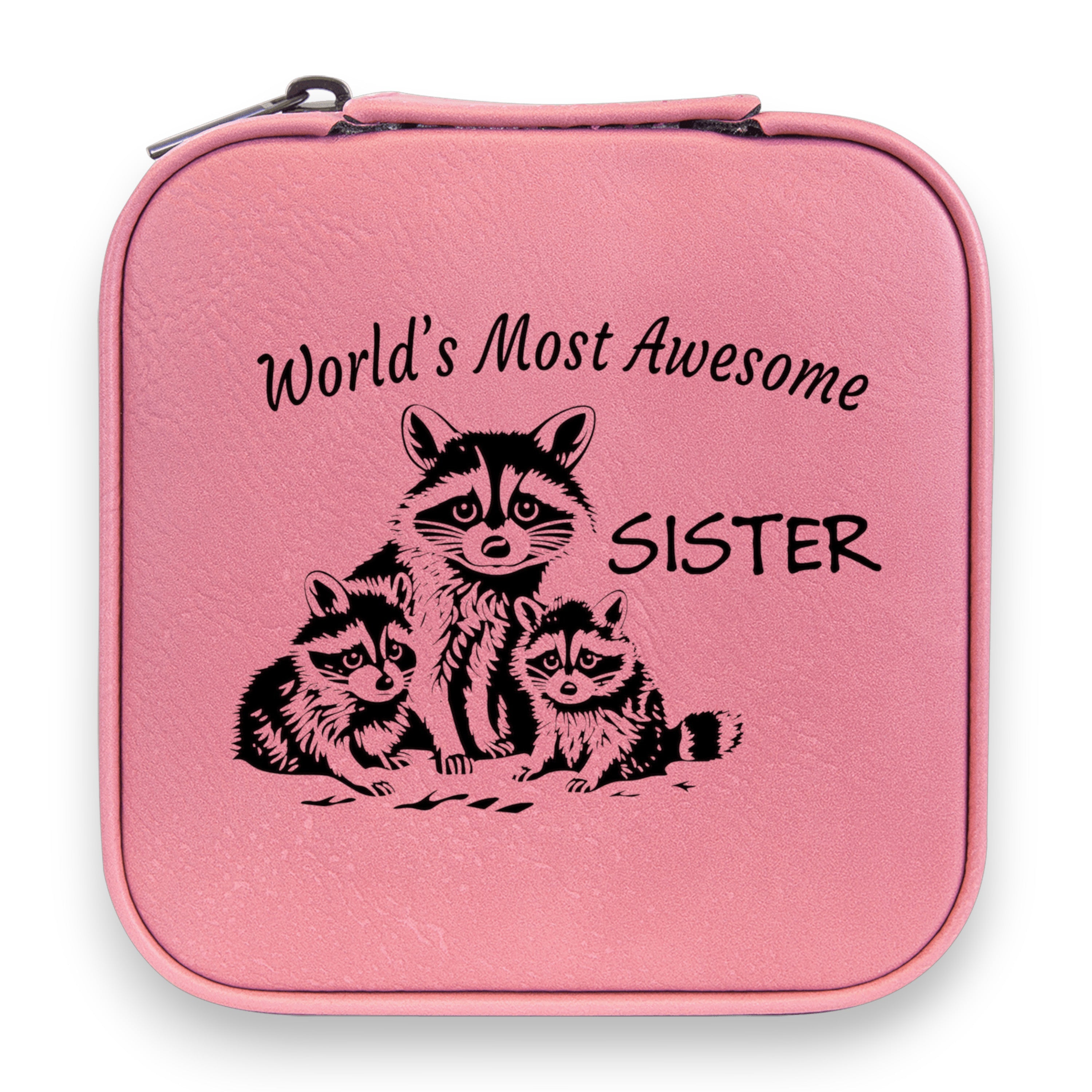 Jewelry Box 4x4 - CUSTOM - World's Most awesome Sister with Racoons