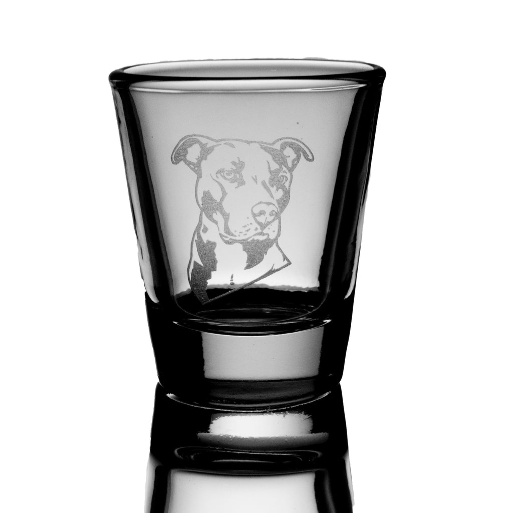 2oz Pit bull dog puppy Shot Glass