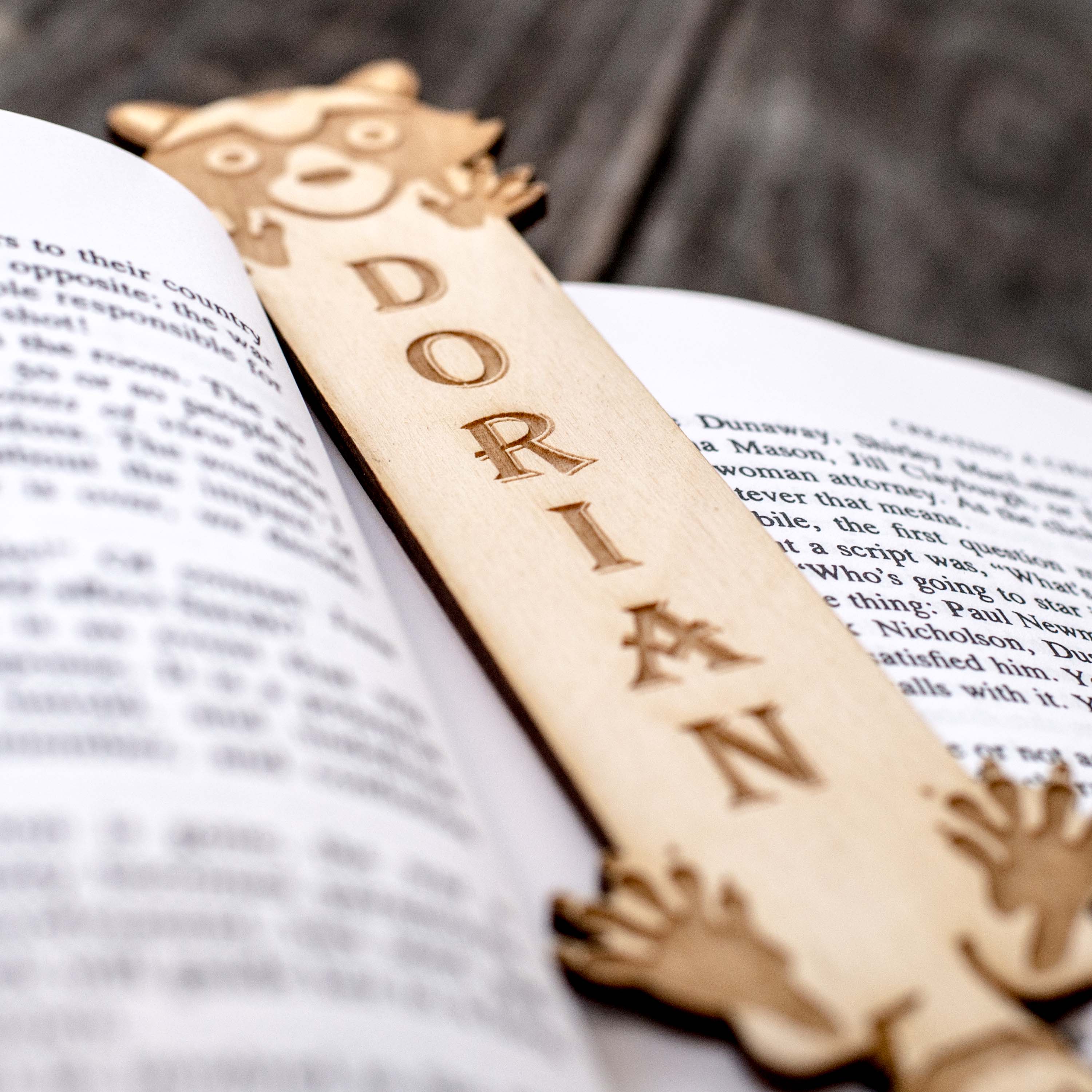 Bookmark - CUSTOMIZABLE - Raccoon - Birch Wood