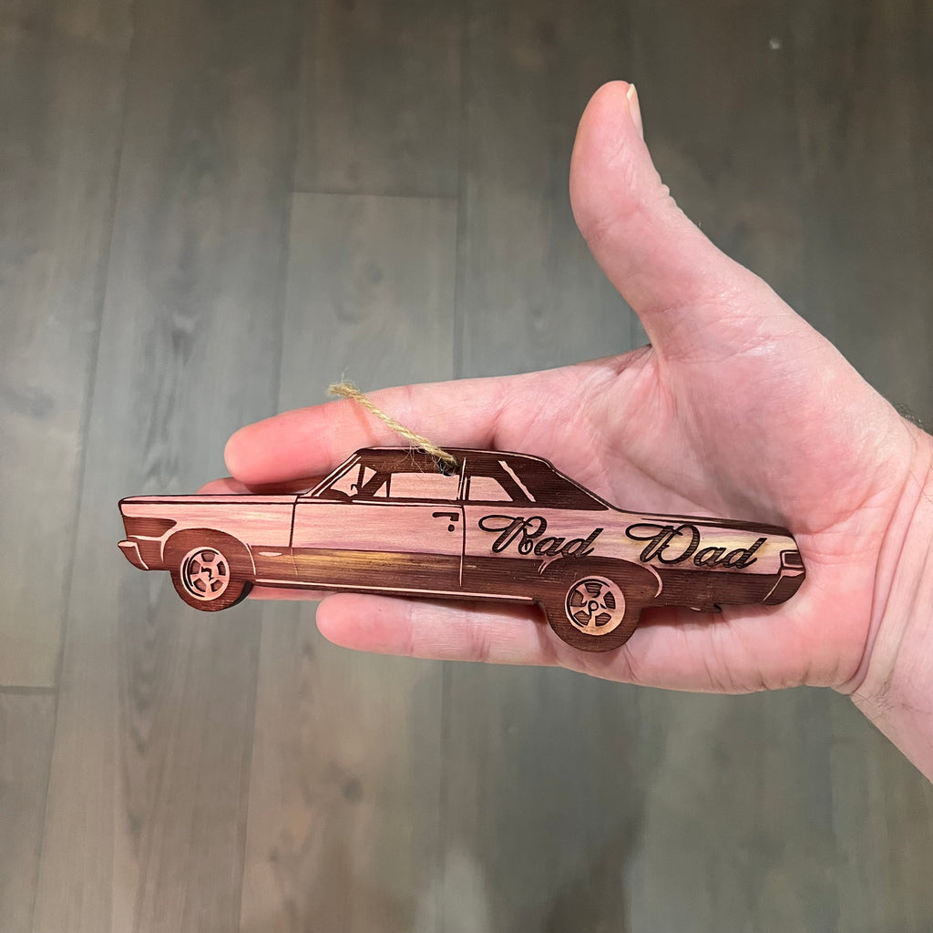 Rad Dad Muscle Car - Cedar Ornament