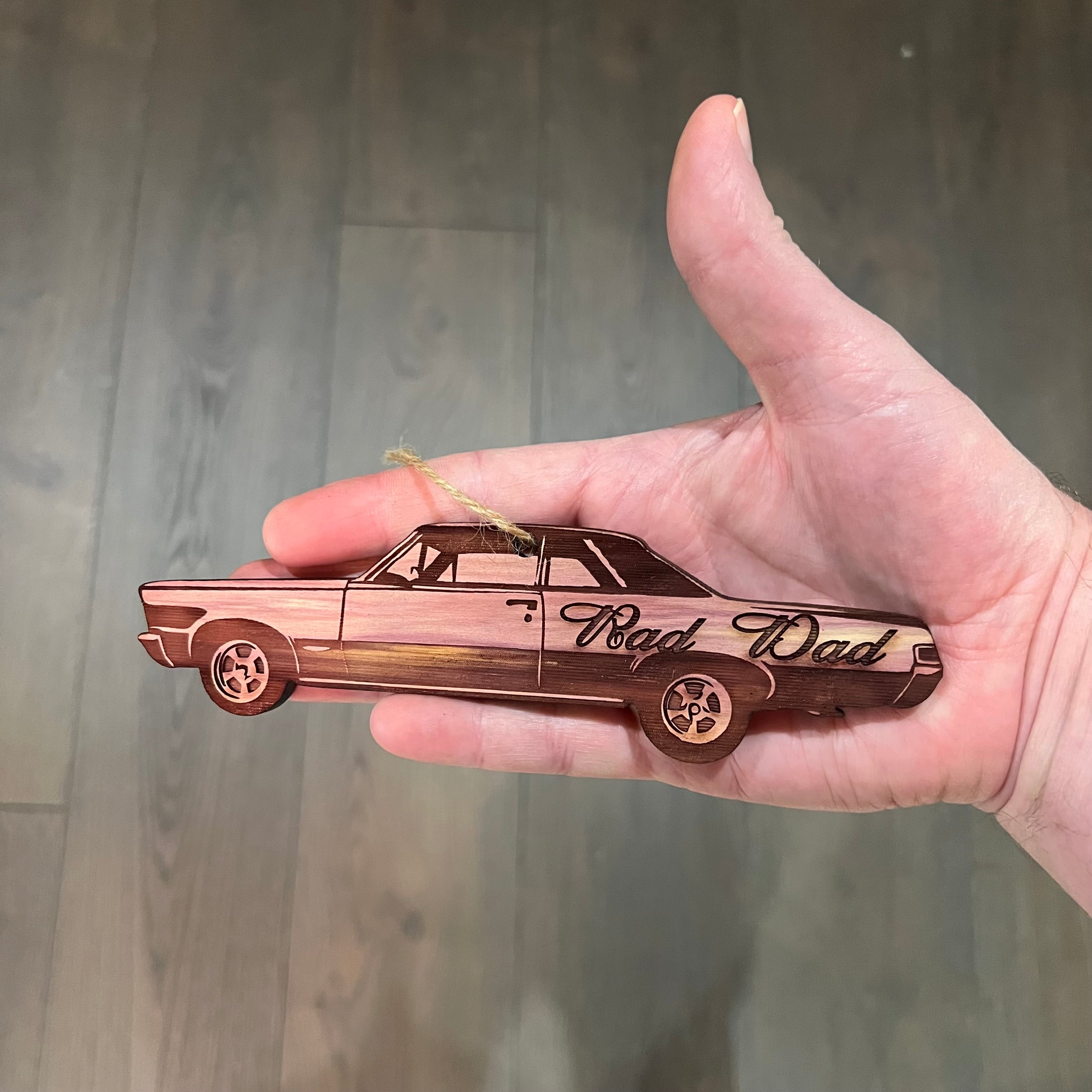 Rad Dad Muscle Car - Cedar Ornament