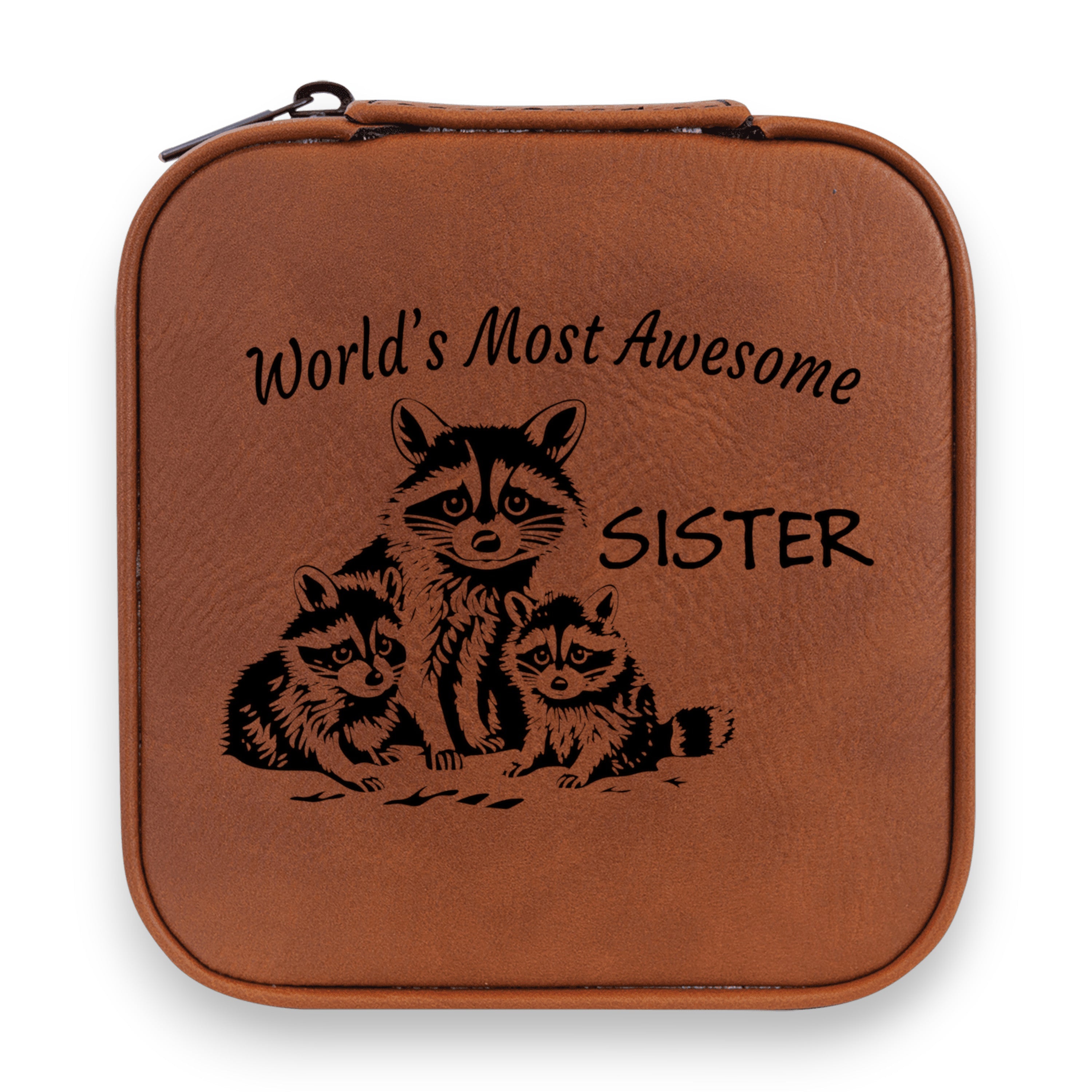 Jewelry Box 4x4 - CUSTOM - World's Most awesome Sister with Racoons