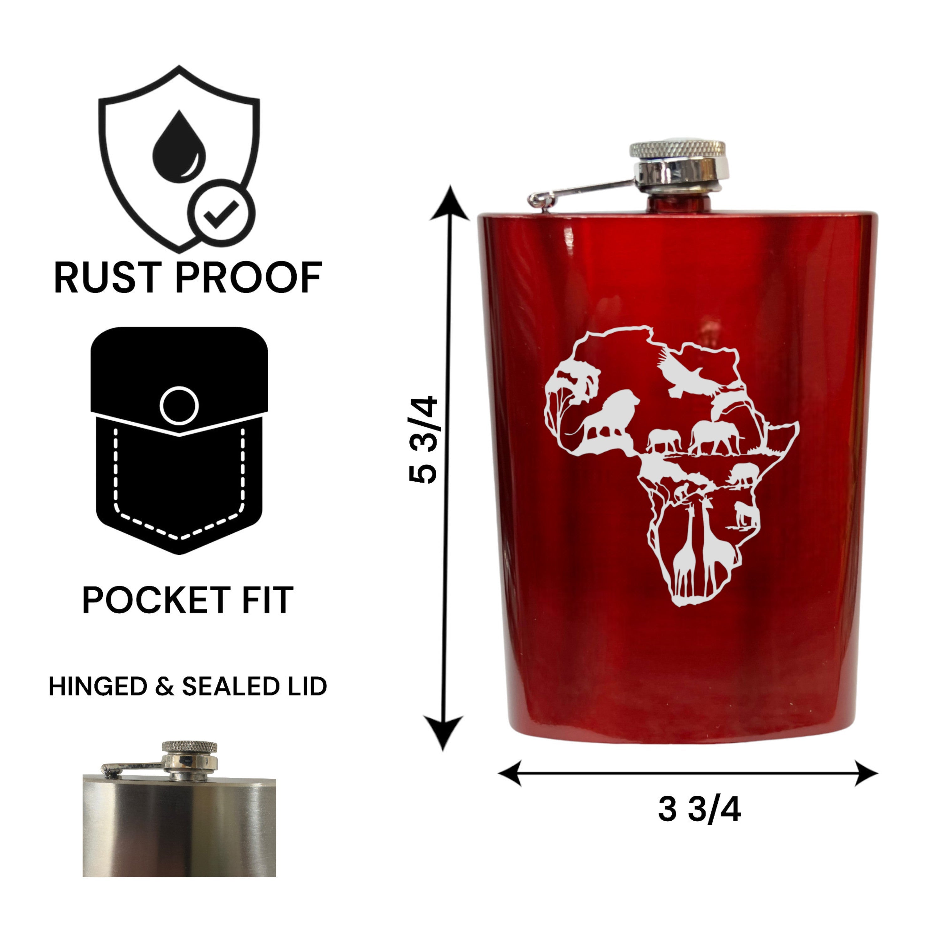 8oz Flask - African Scene