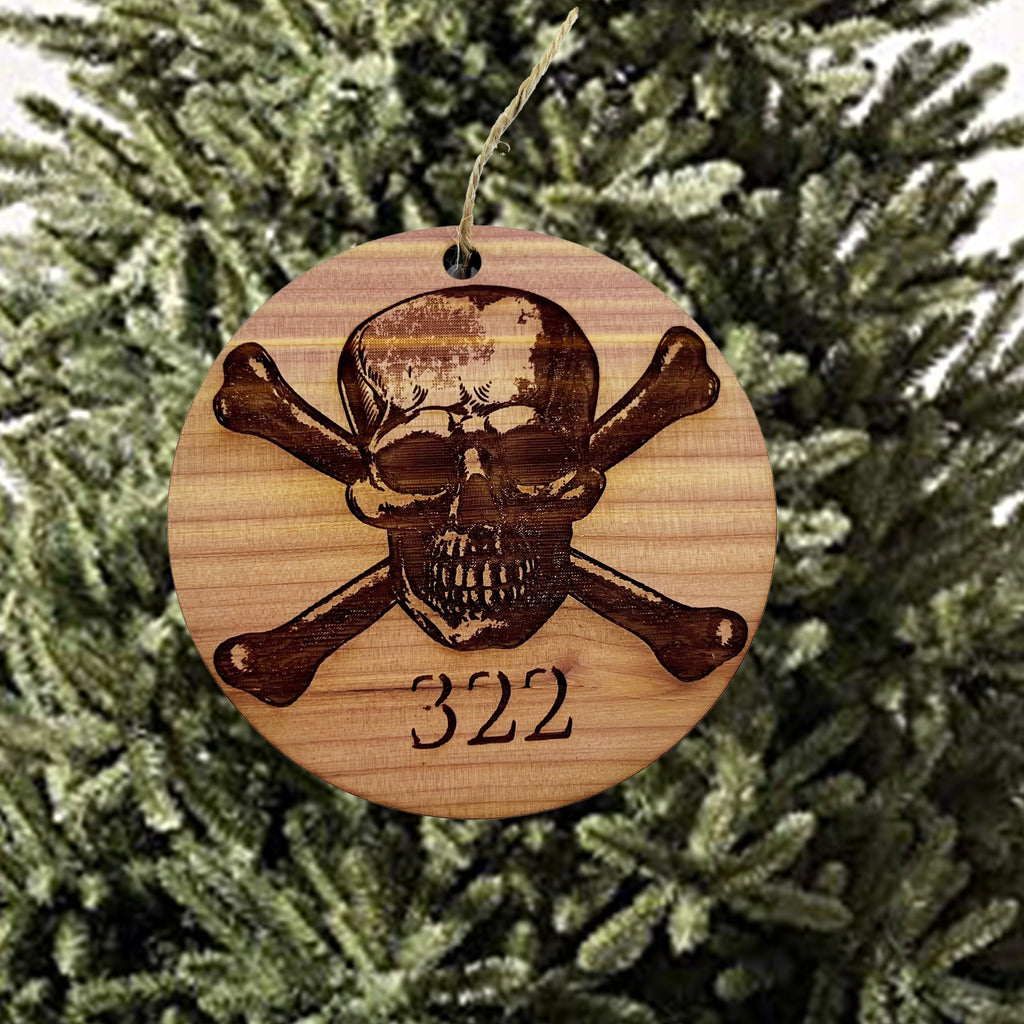Skull and Bones 322 - Cedar Ornament