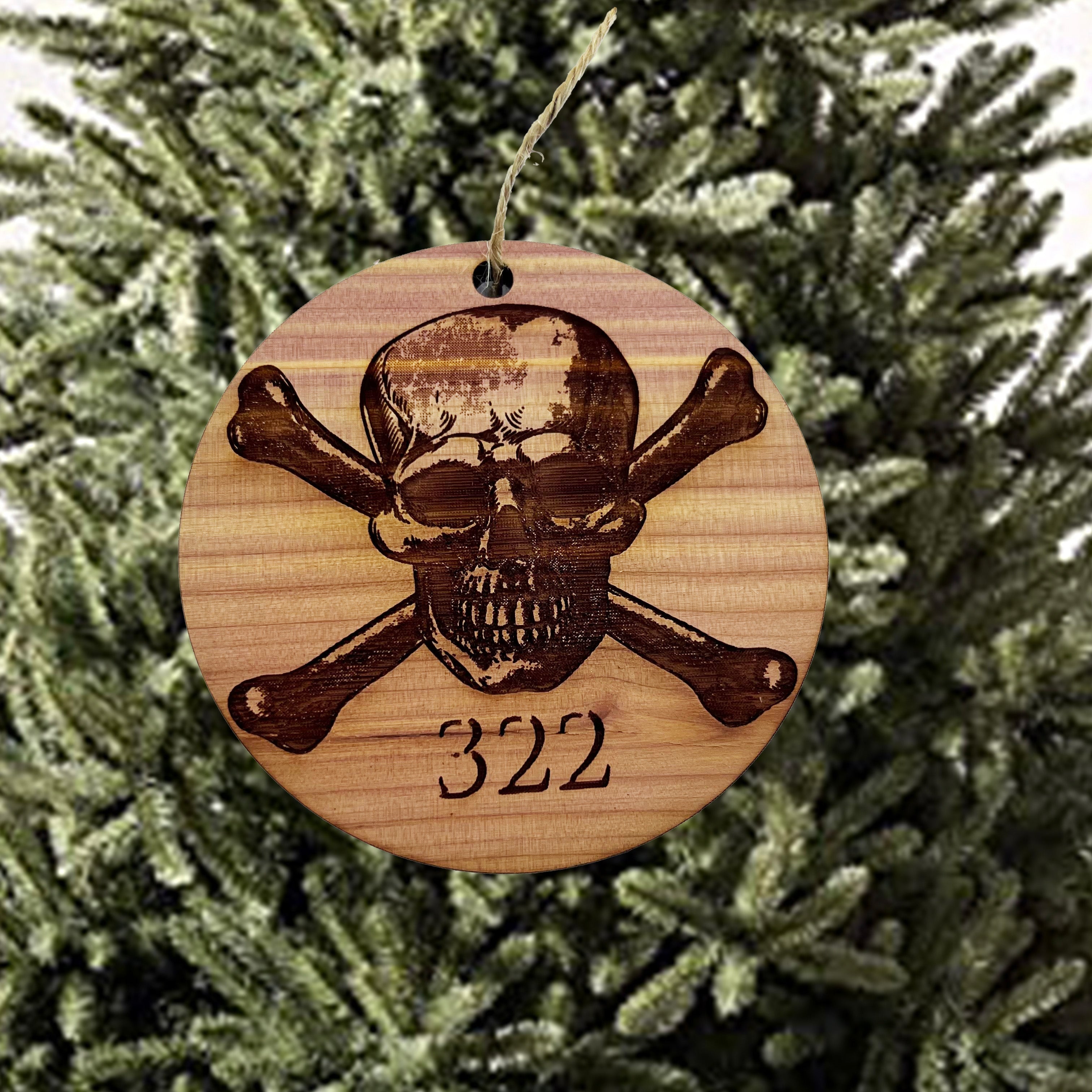 Skull and Bones 322 - Cedar Ornament