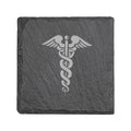 Coaster - Slate - Pharmaceutical Caduceus Hermes - SET OF 2