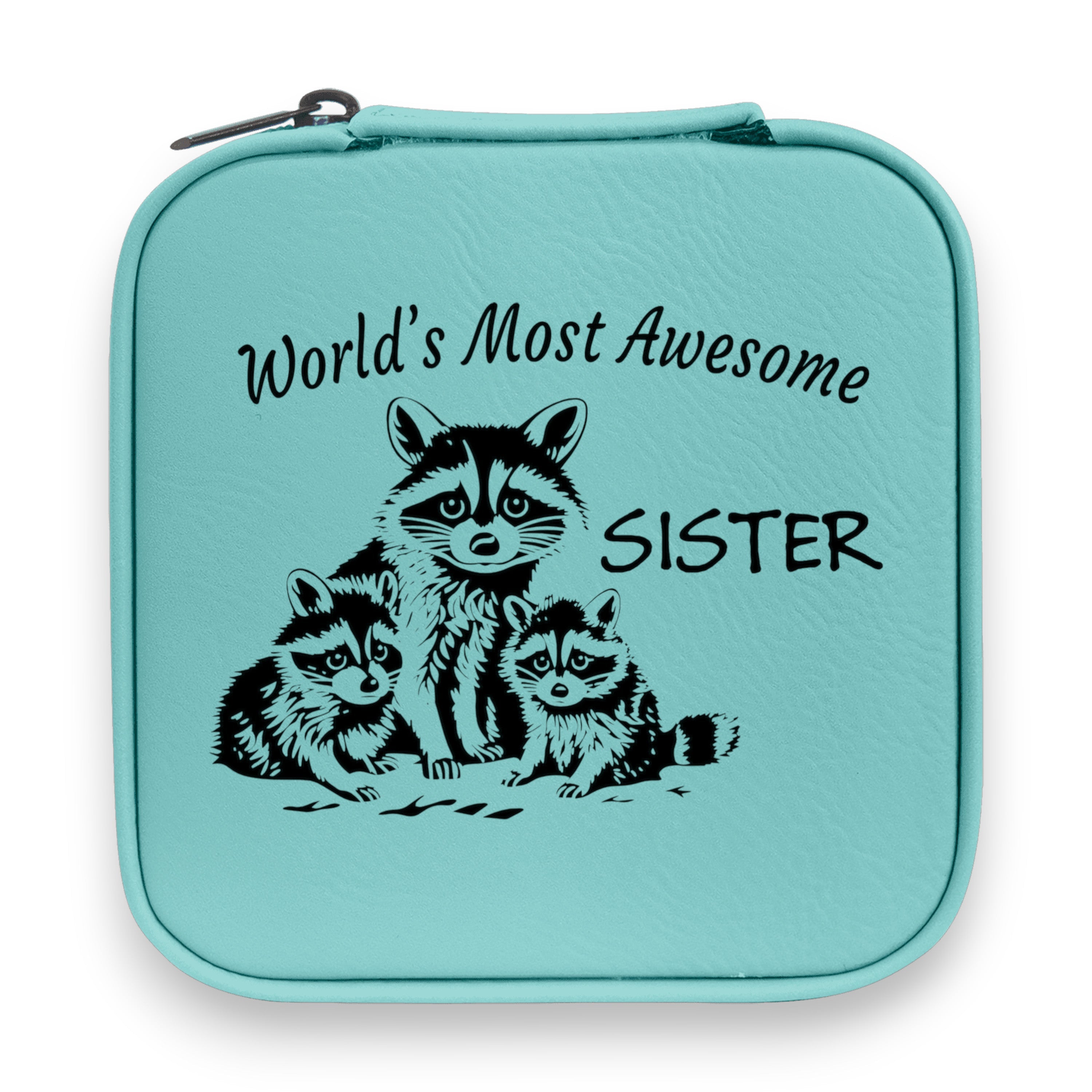 Jewelry Box 4x4 - CUSTOM - World's Most awesome Sister with Racoons