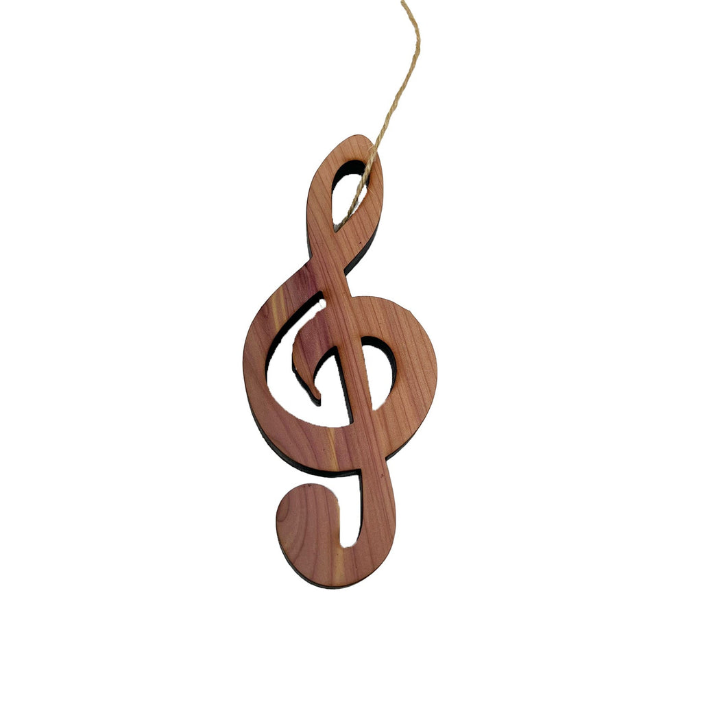 Treble Clef Note - Cedar Ornament