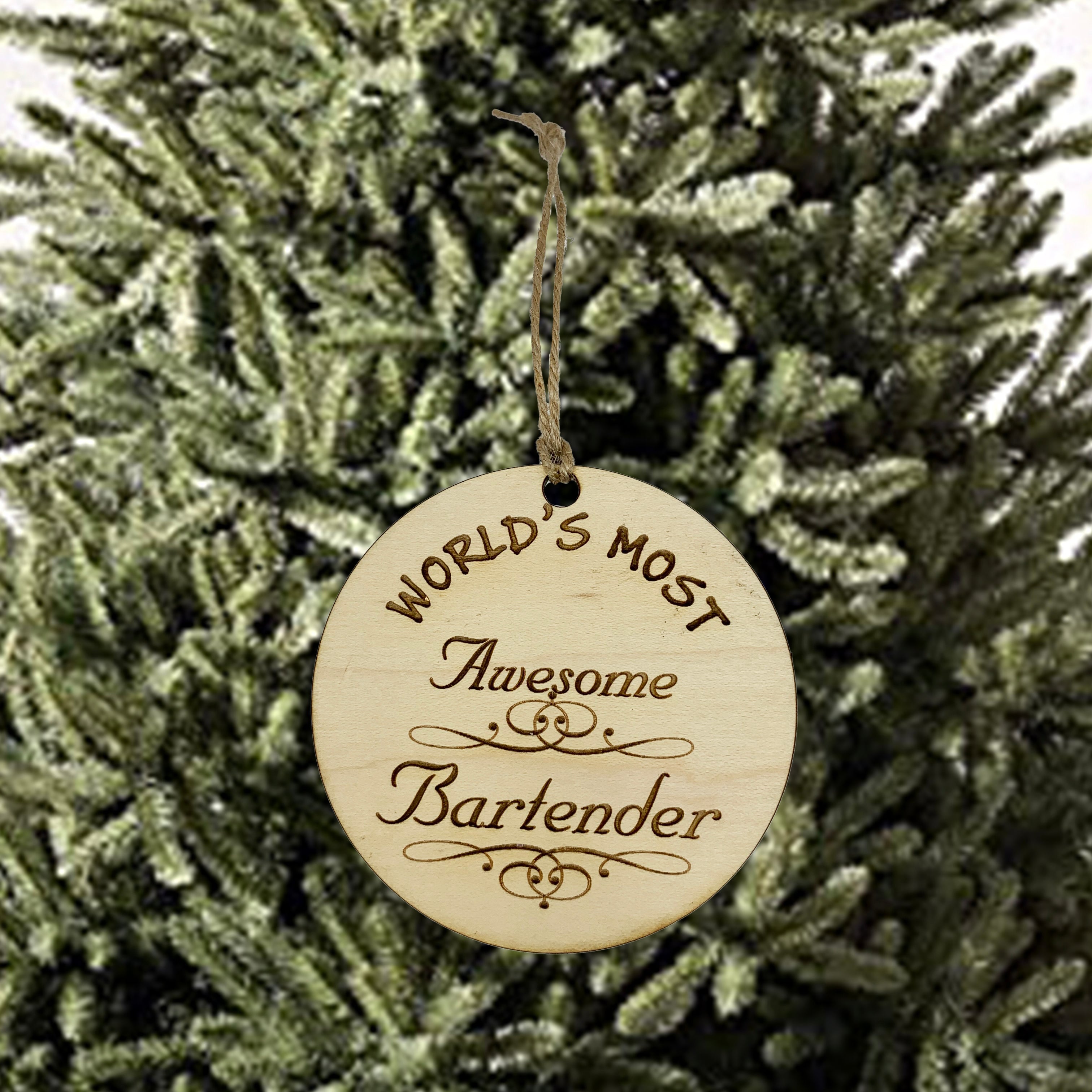 Worlds most Awesome Bartender - Ornament