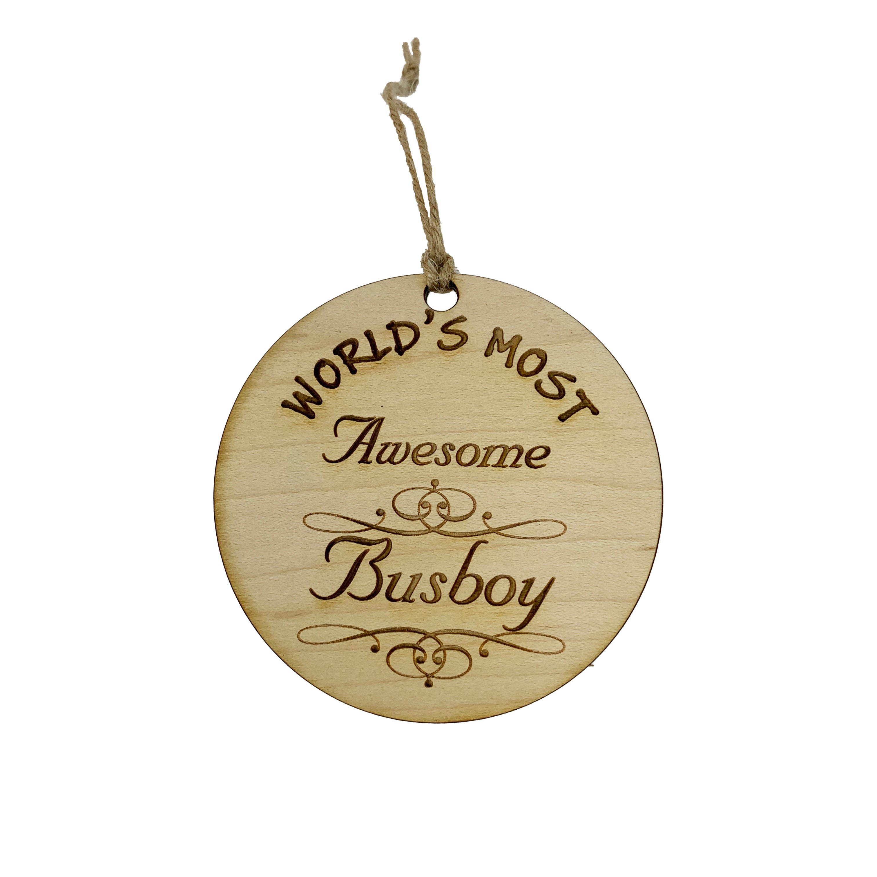 Worlds most Awesome Busboy - Ornament