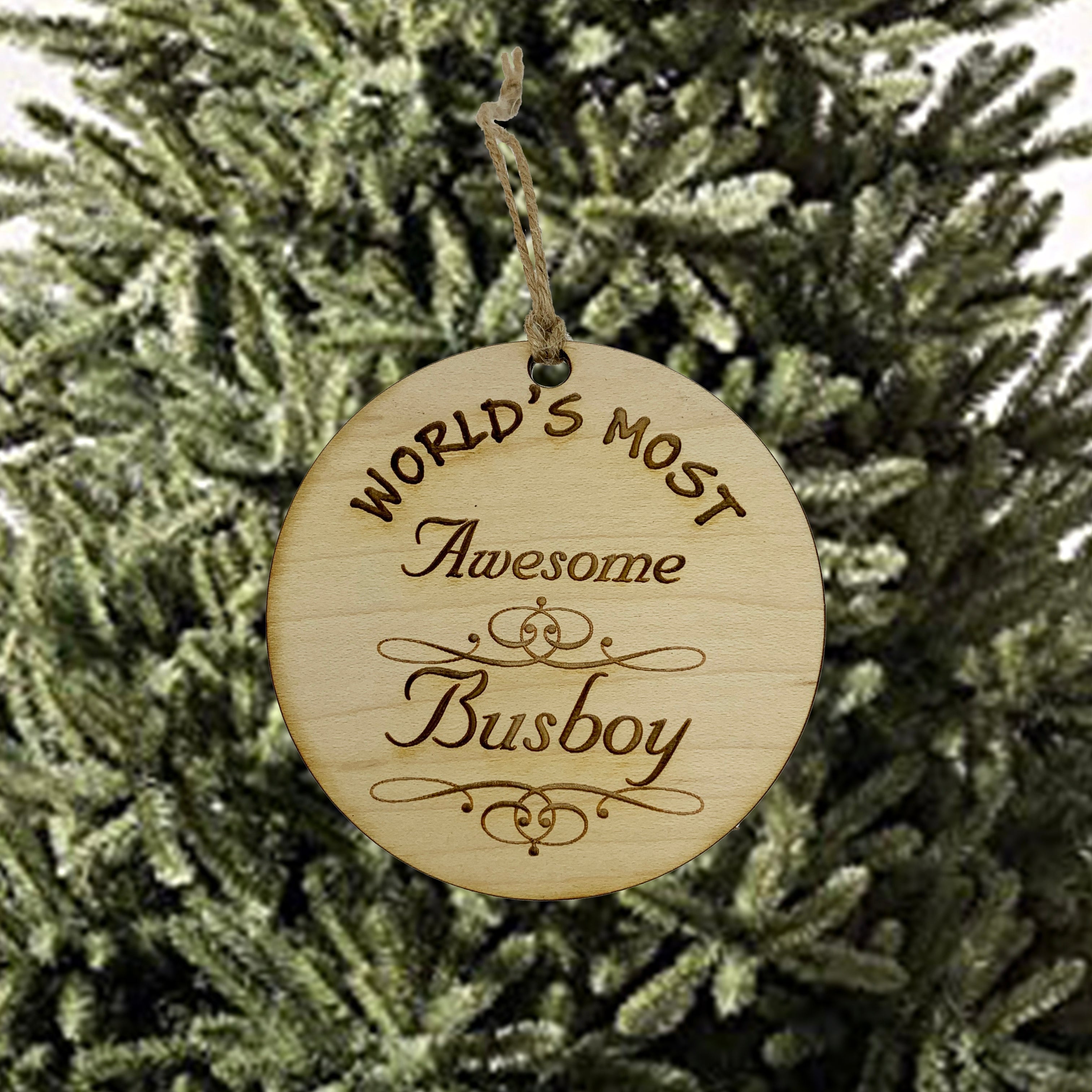 Worlds most Awesome Busboy - Ornament