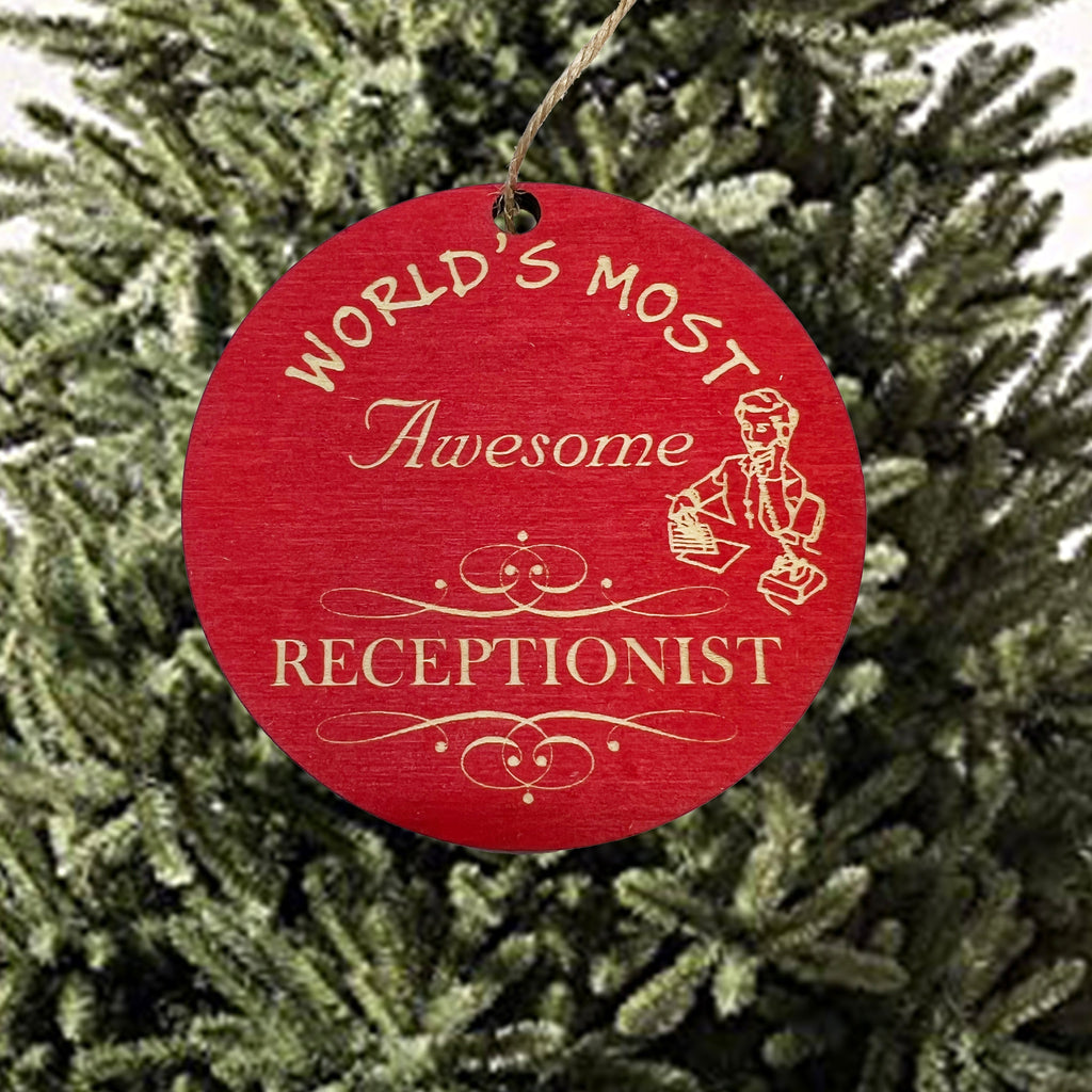Ornament - RED Worlds most Awesome Receptionist
