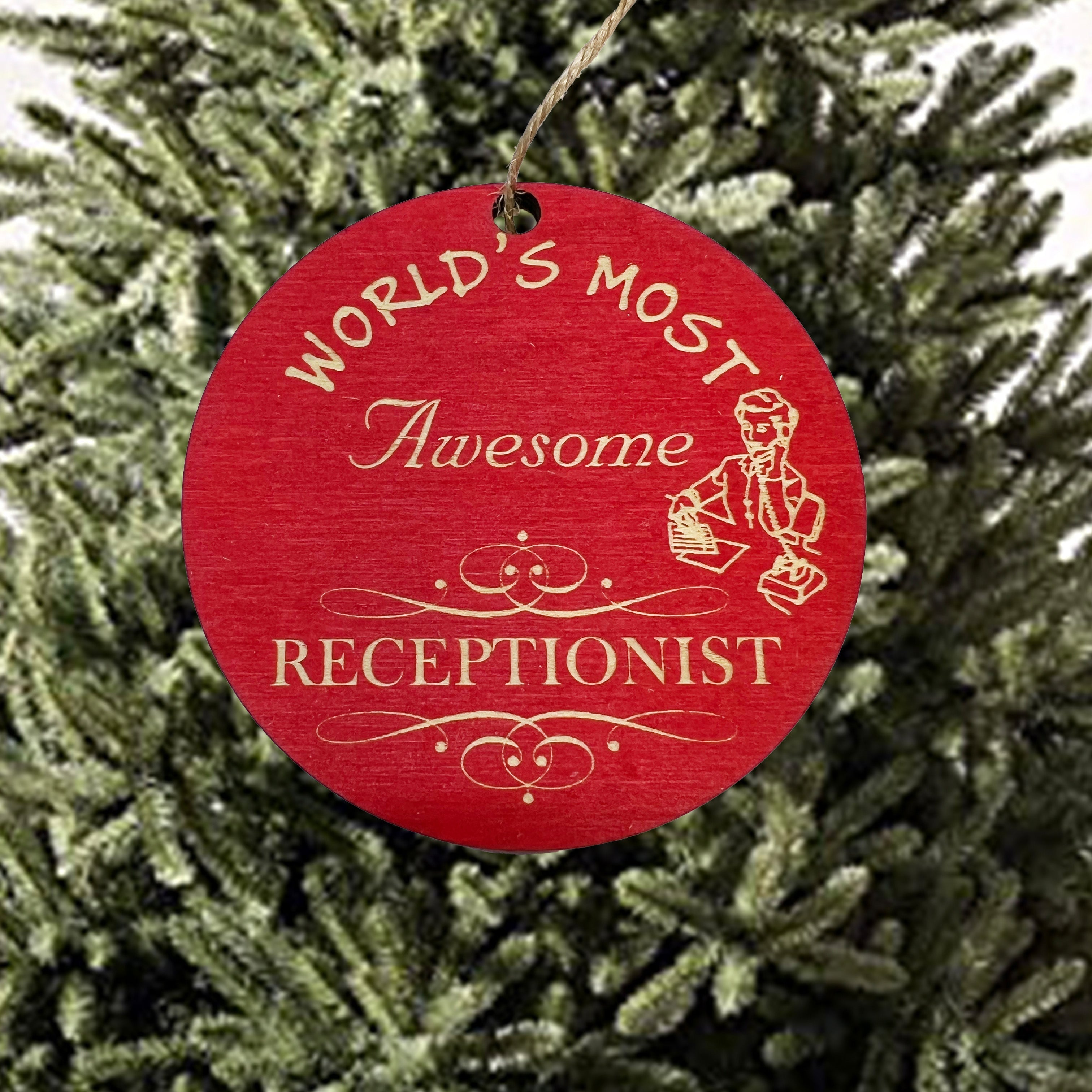 Ornament - RED Worlds most Awesome Receptionist