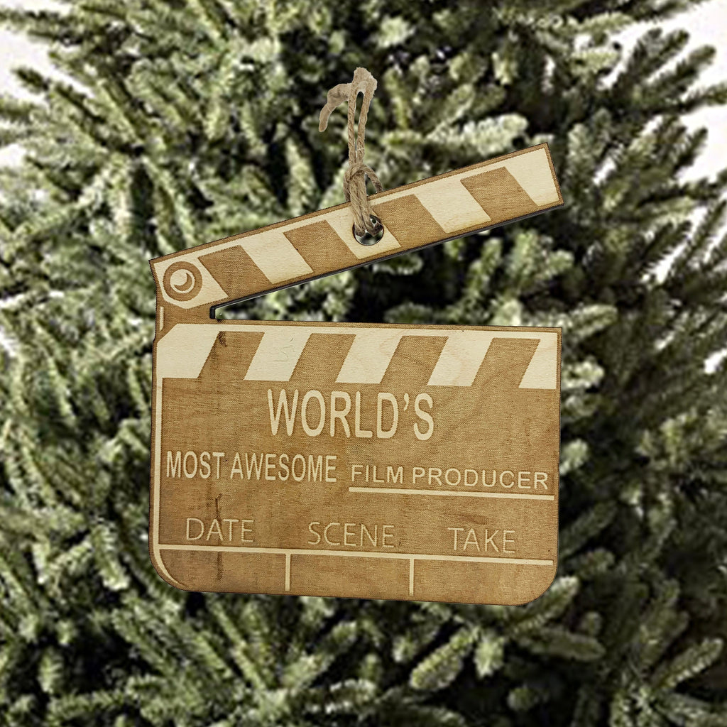 Worlds most awesome Film Producer - Ornament Raw Wood