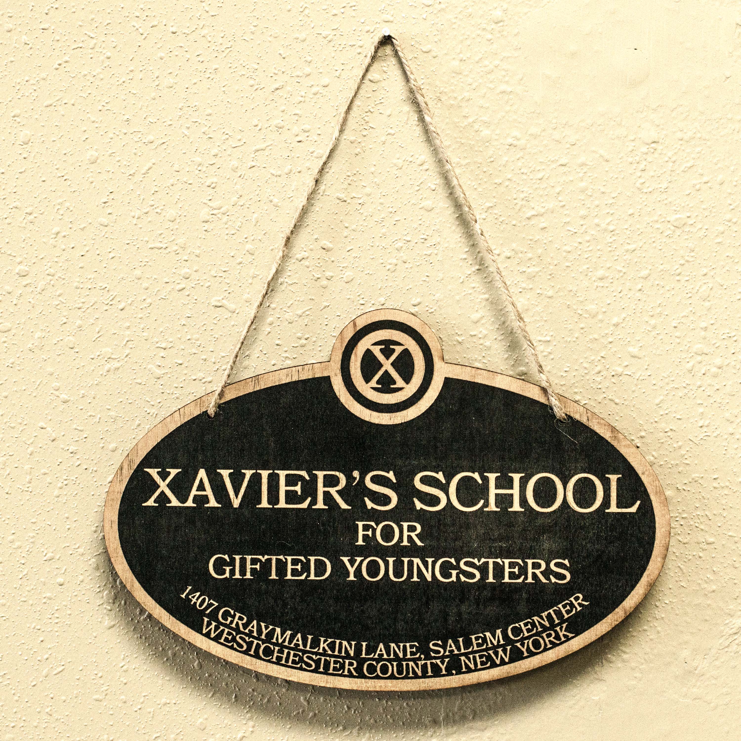 Xavier's School for Gifted Youngsters - Black Door Sign 6x9inches