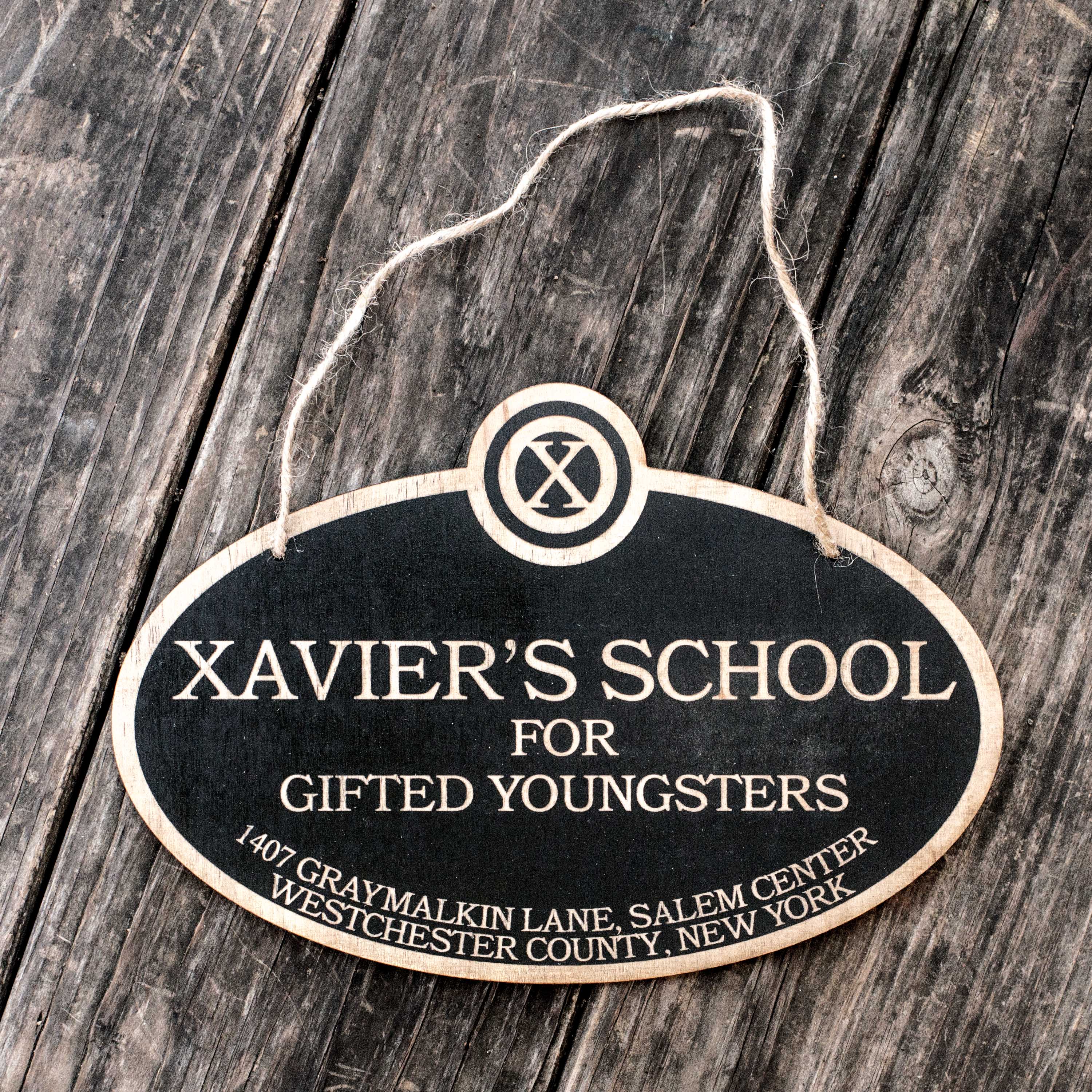 Xavier's School for Gifted Youngsters - Black Door Sign 6x9inches
