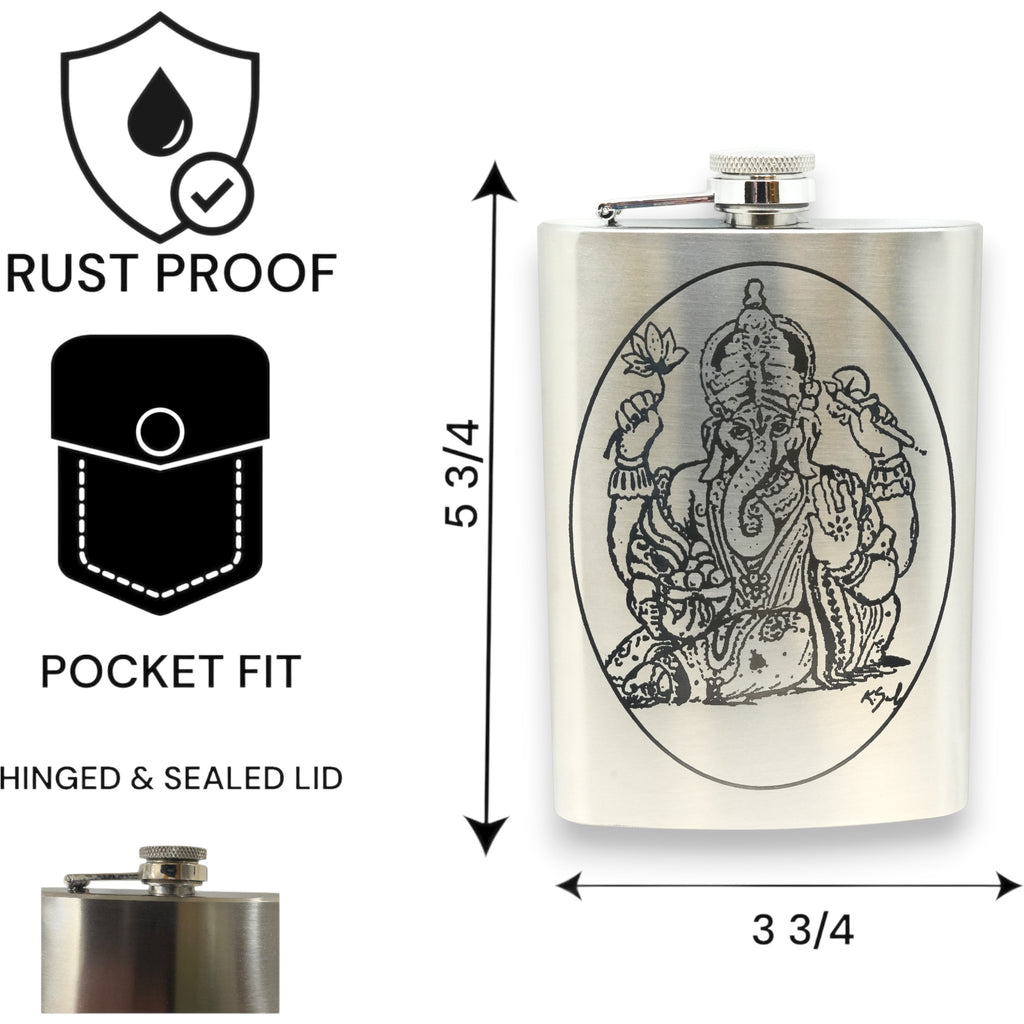 8oz Ganesha Stainless Steel Flask