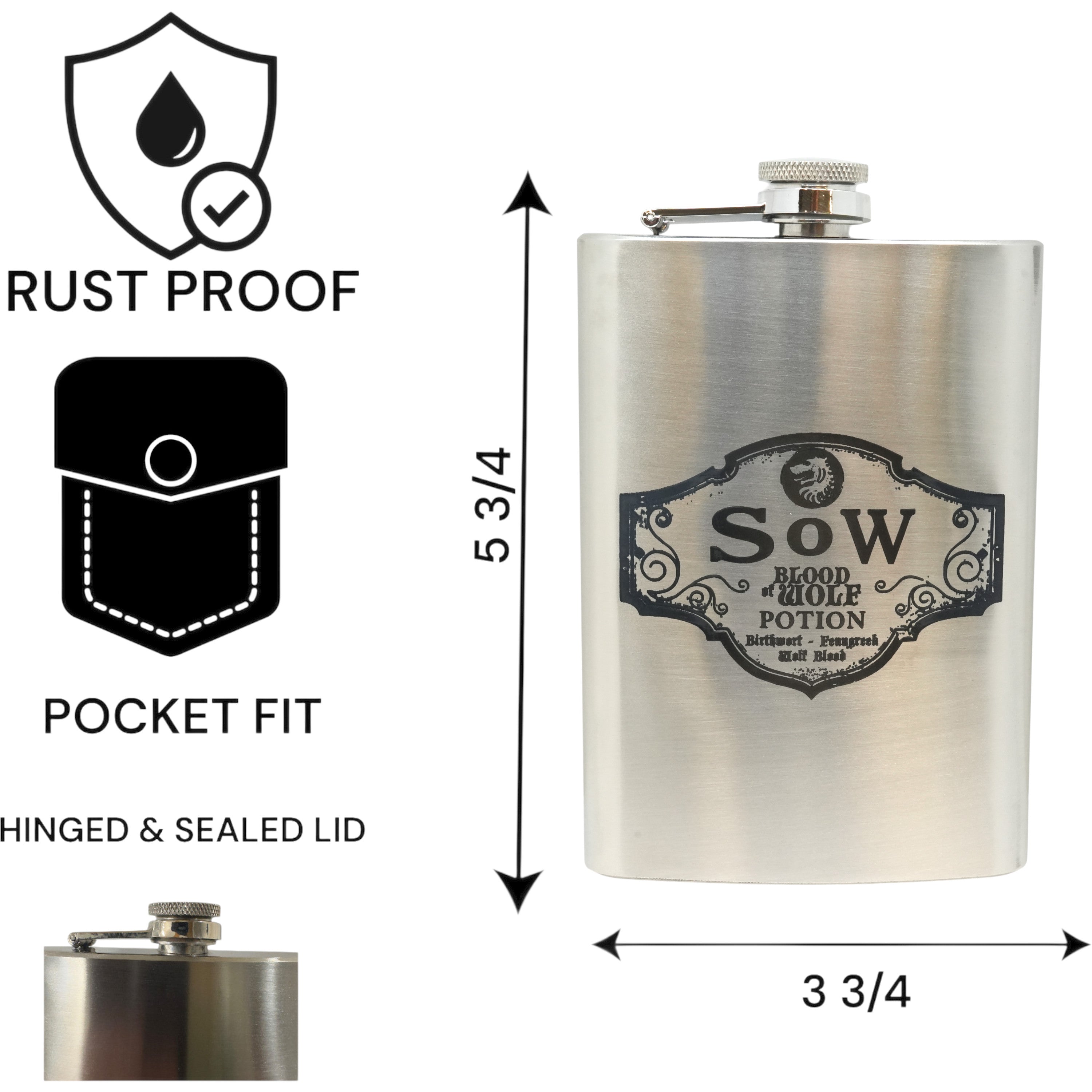 8oz SoW Potion Stainless Steel Flask