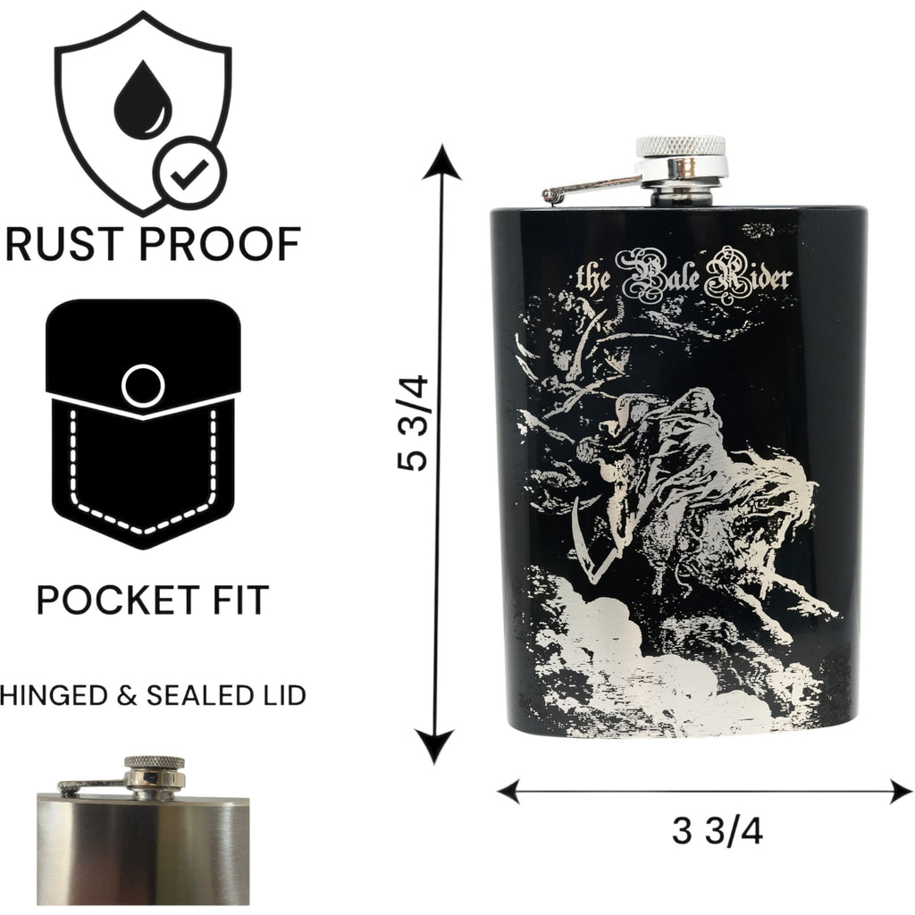 8oz BLACK The Pale Rider Flask