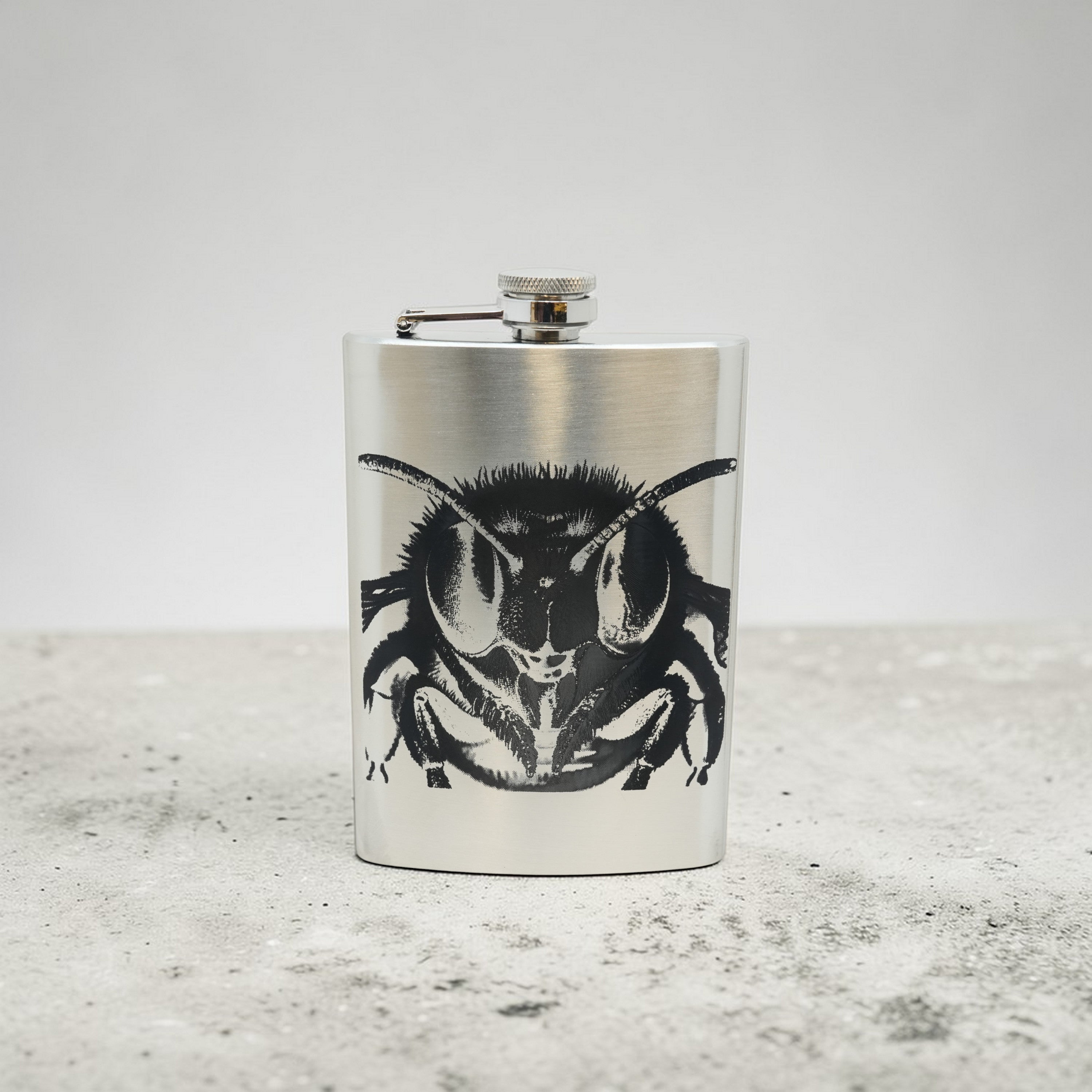 8oz Flask - Honey Bee - Stainless Steel